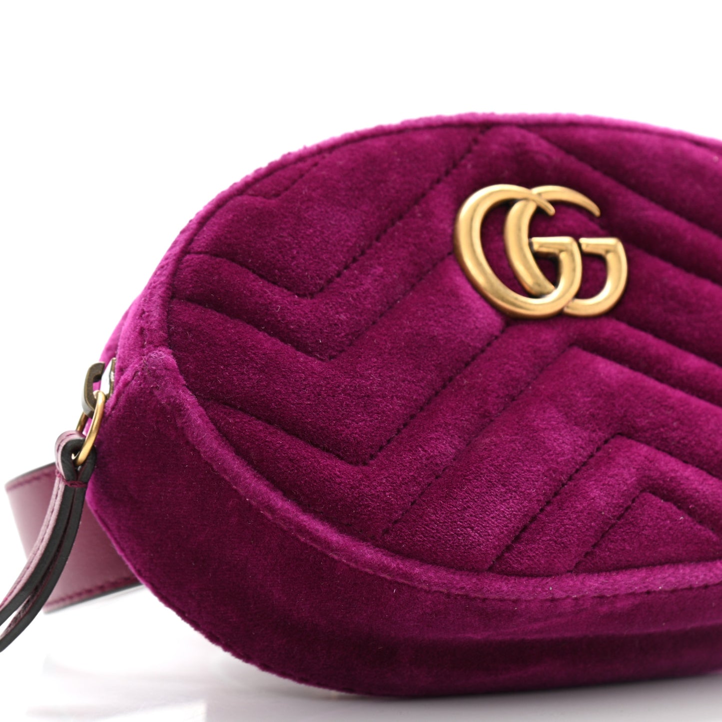 Velvet Matelasse GG Marmont Belt Bag 75 30 Fuchsia Violet Cyclamen