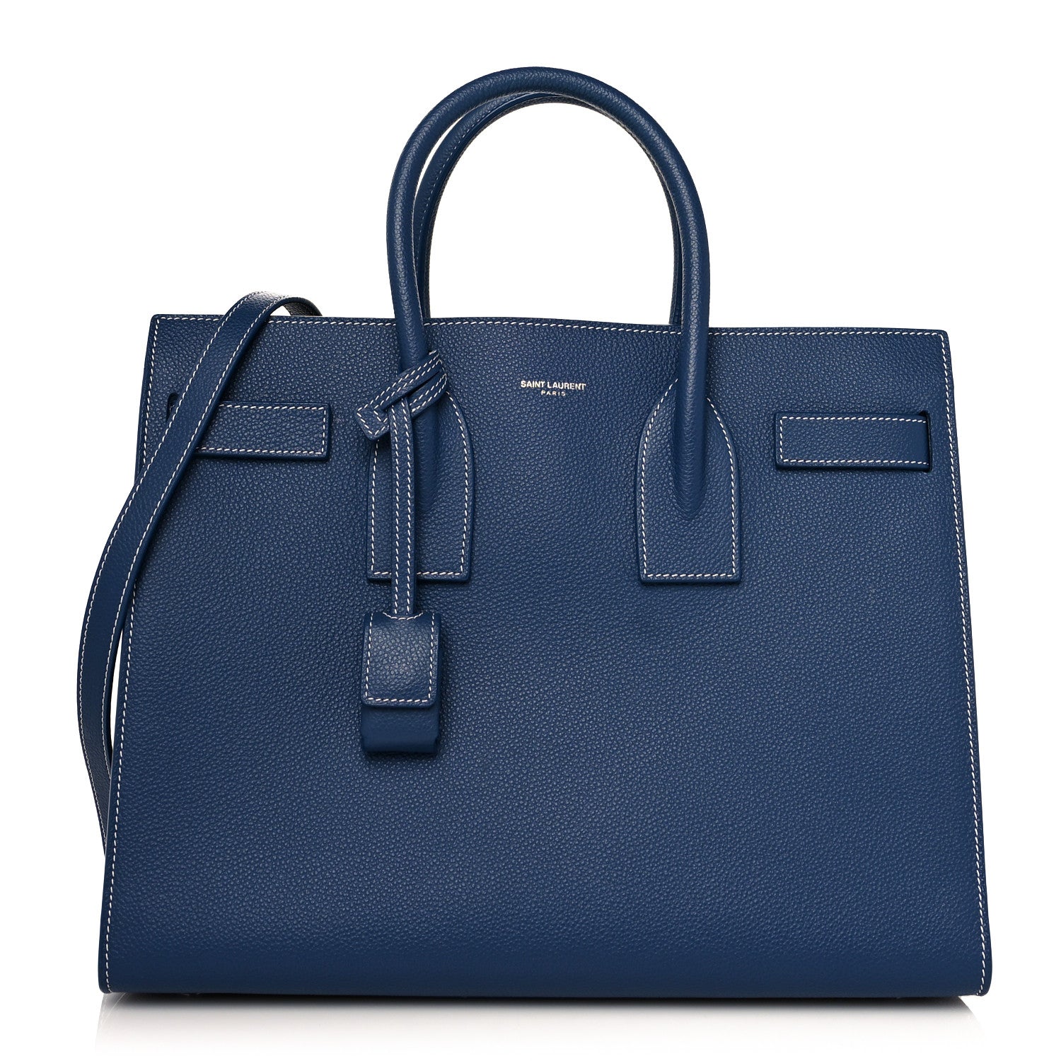 Saint Laurent Grained Calfskin Small Sac De Jour Denim Blue 1 of 15