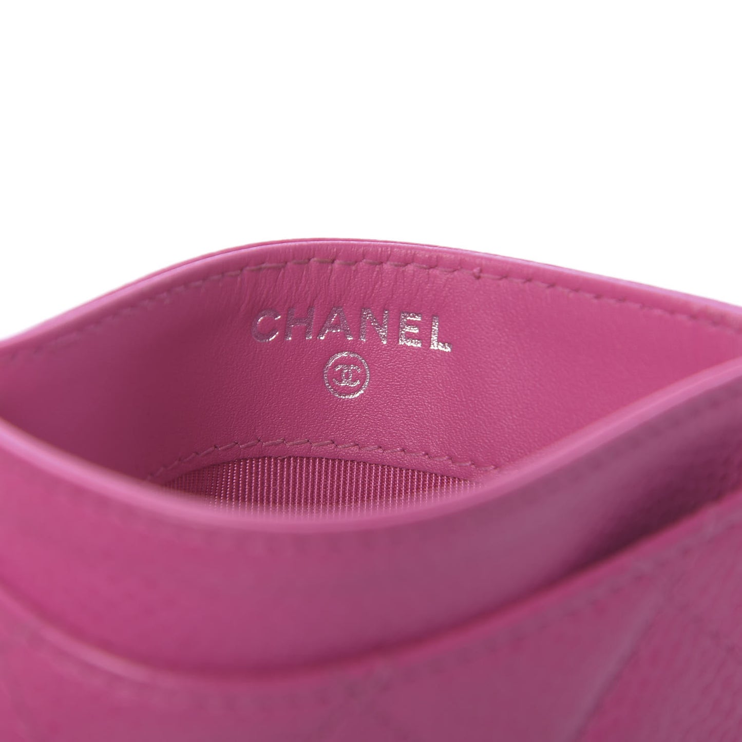 Caviar Quilted Card Holder Pink