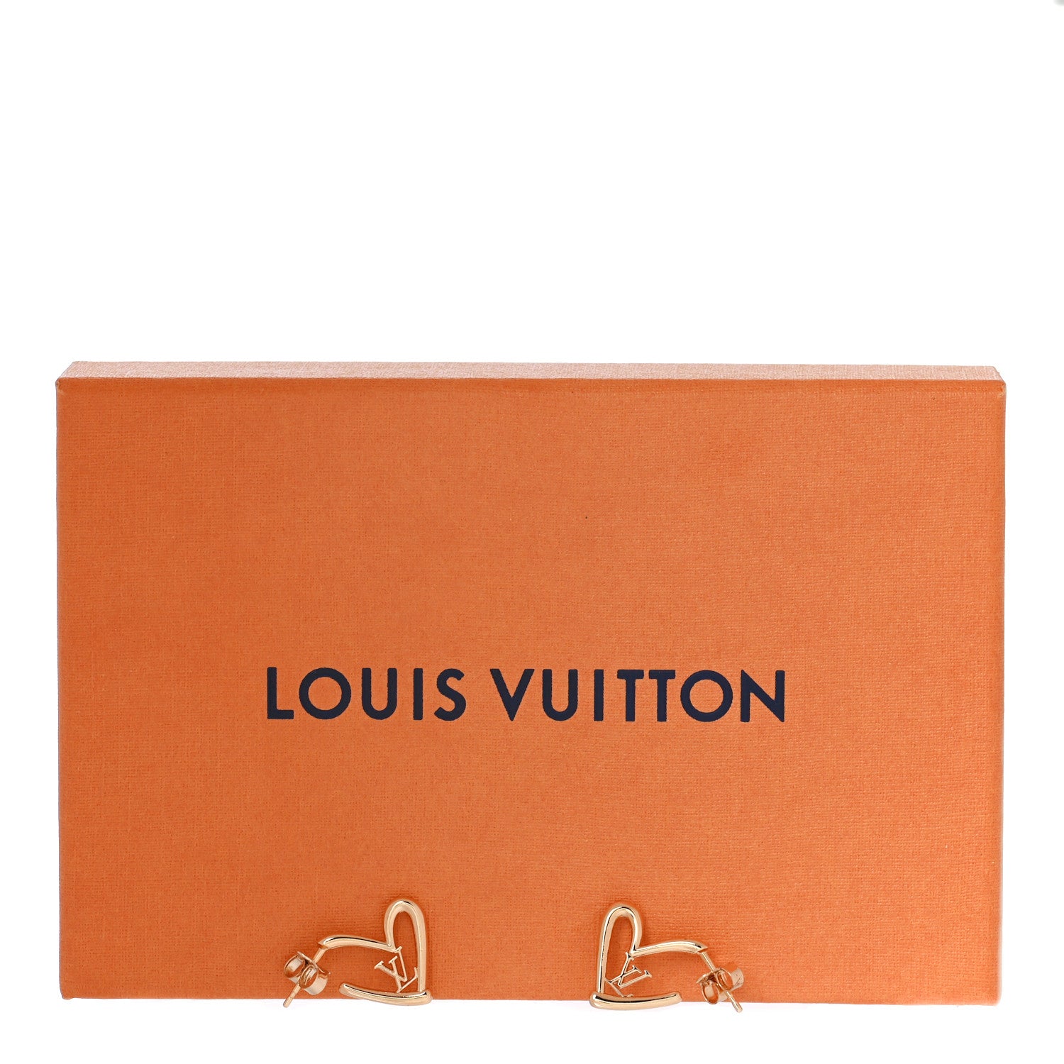 Louis Vuitton Fall In Love Heart Earrings PM Gold 7 of 7