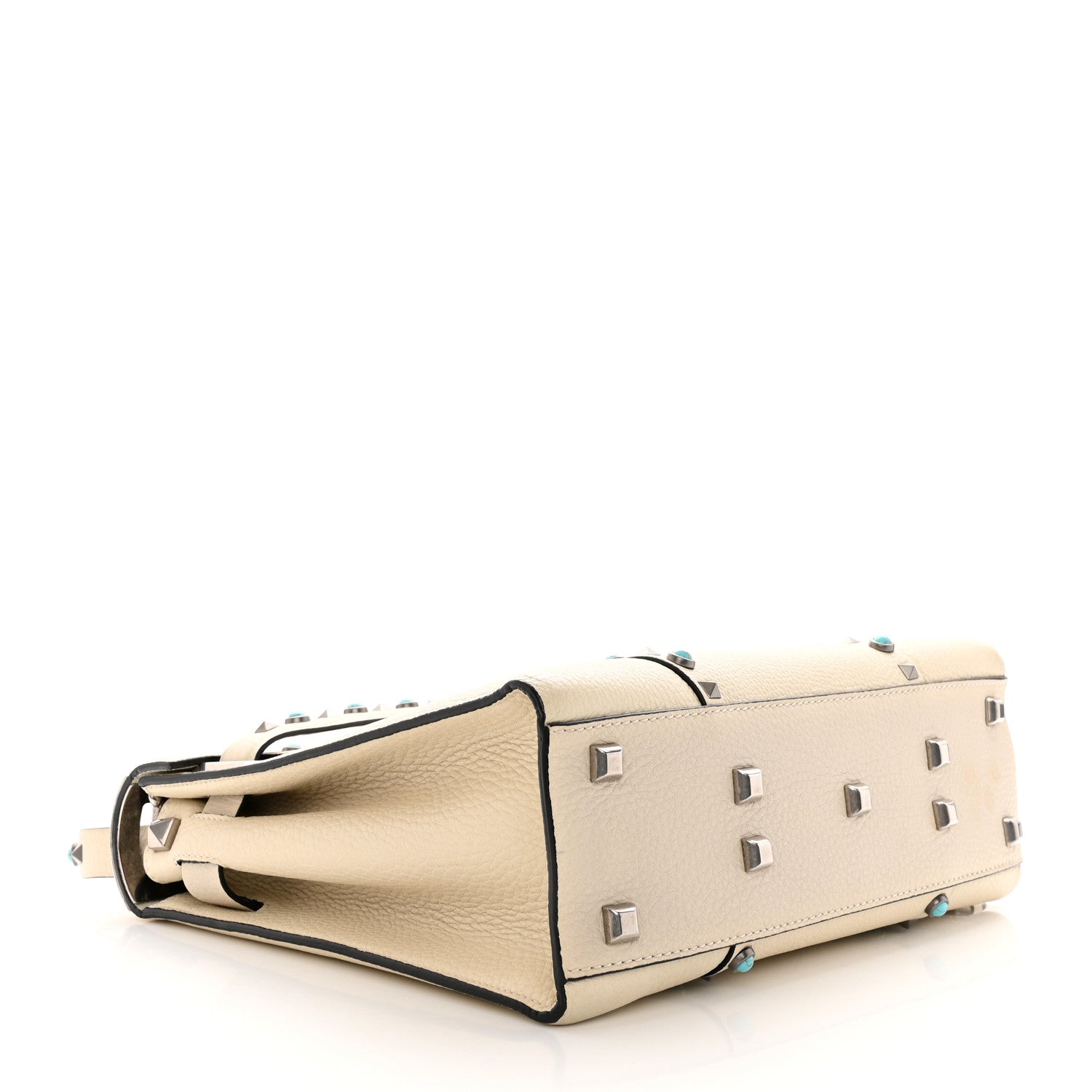 Valentino Garavani Grainy Calfskin My Rockstud Rolling Frame Bag Light Ivory 4 of 11