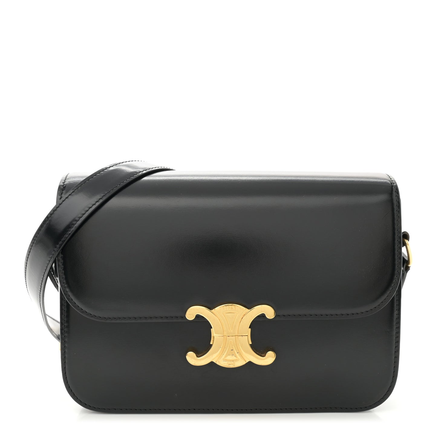 Shiny Calfskin Medium Triomphe Black