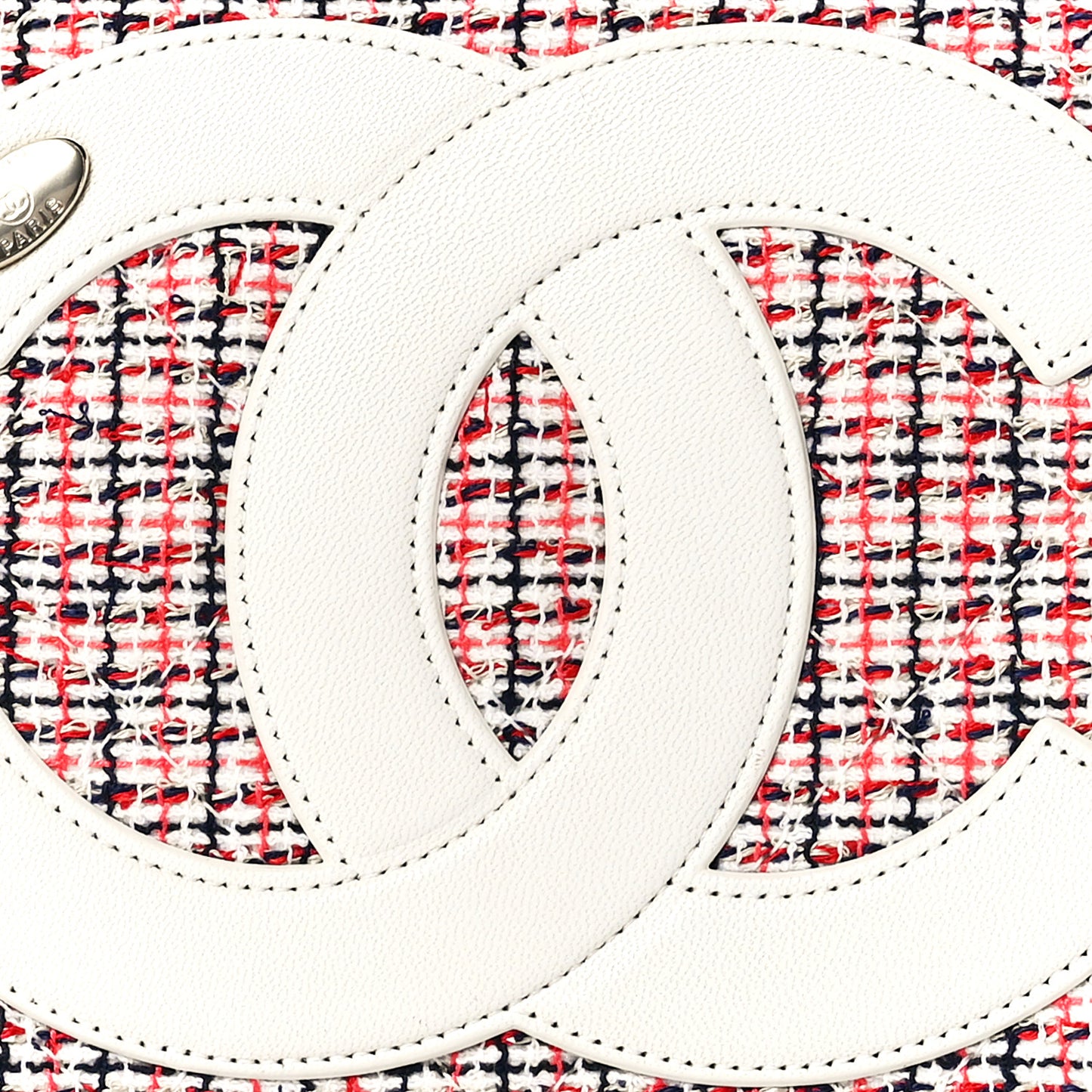 Tweed CC Mania Flap Bag Black Red White