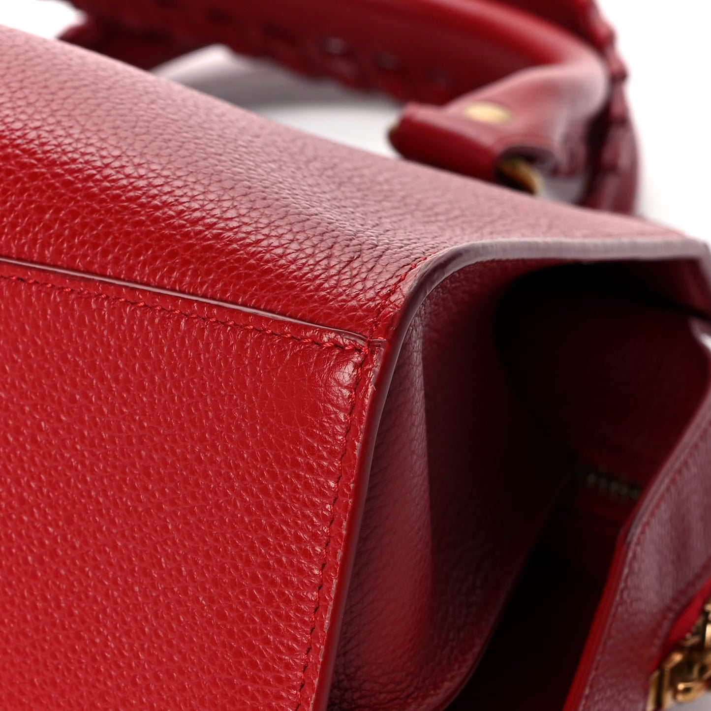 Grained Calfskin Neo Classic Gold Hardware S City Medium Red