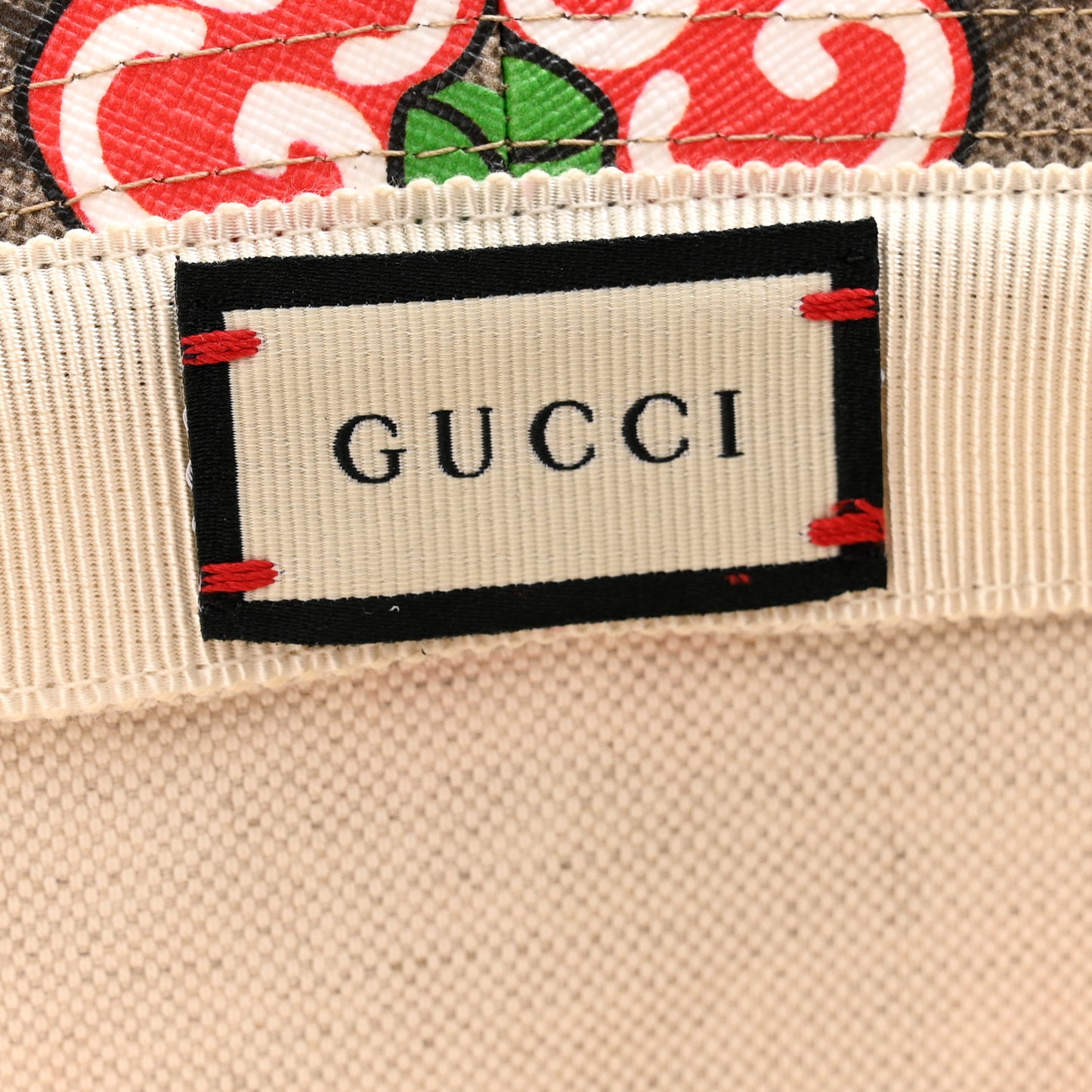 GG Supreme Monogram Apple Textured Dollar Calfskin Retro Interlocking G Fedora Pomme Bucket Hat L Beige Ebony Red