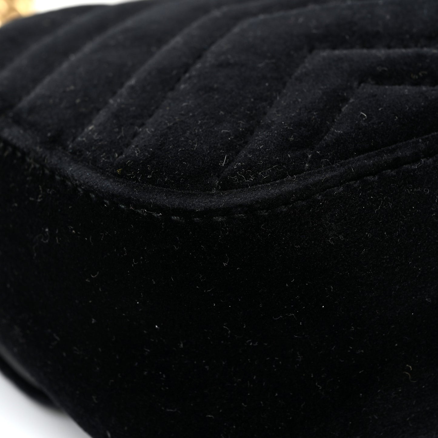 Velvet Matelasse Mini GG Marmont Shoulder Bag Black