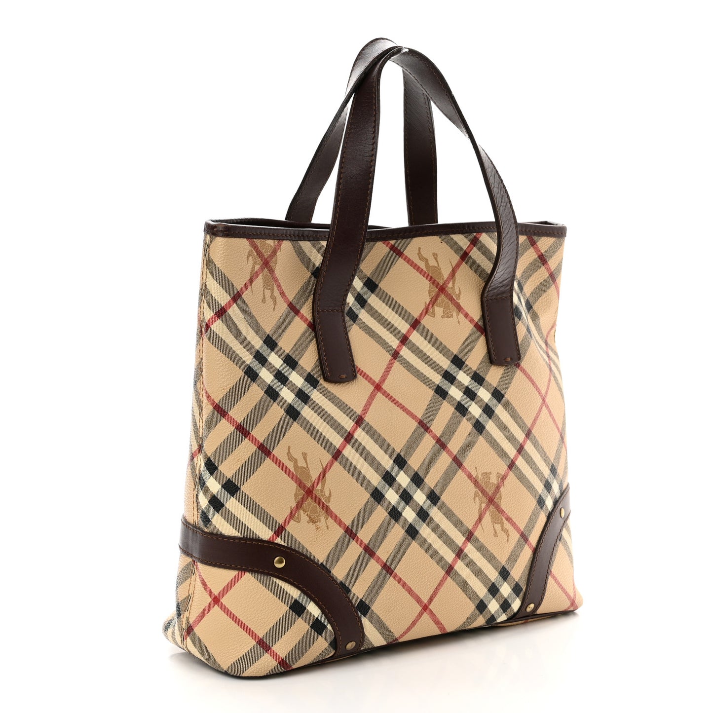 Haymarket Check Studded Tote Chocolate