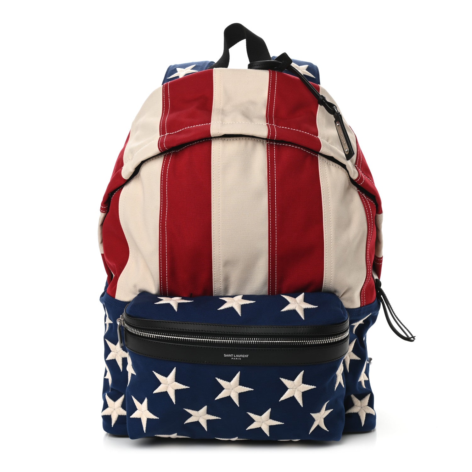 american flag leather flap backpack Saint Laurent Canvas American Flag Backpack Red White Blue 921291 – FASHIONPHILE