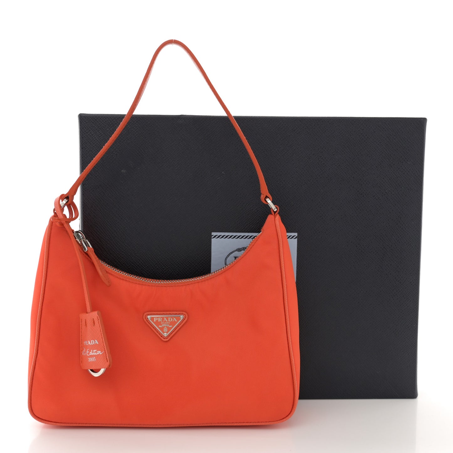 Re-Nylon Saffiano Mini Re-Edition 2005 Bag Arancio