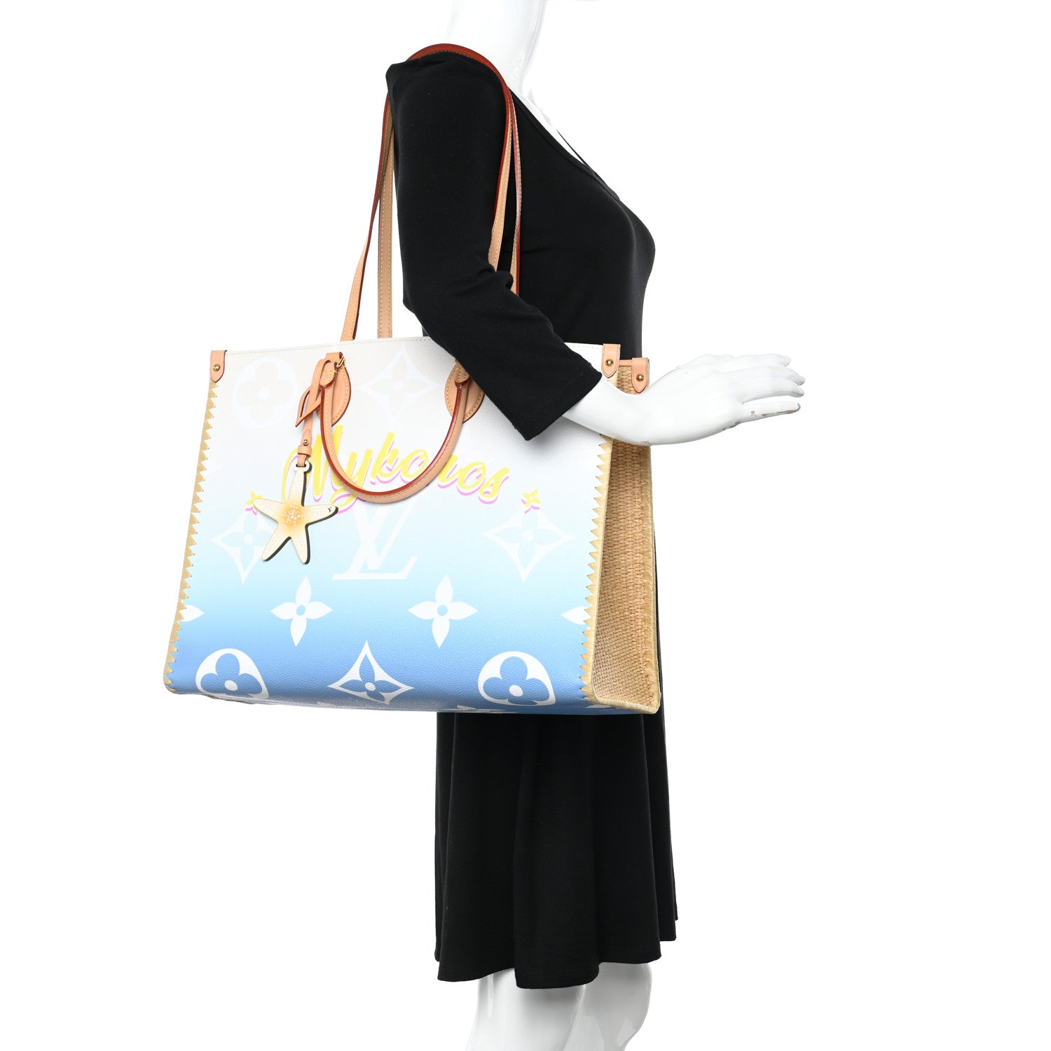 Louis Vuitton Monogram Giant Raffia Mykonos By The Pool Onthego GM Blue 2 of 9