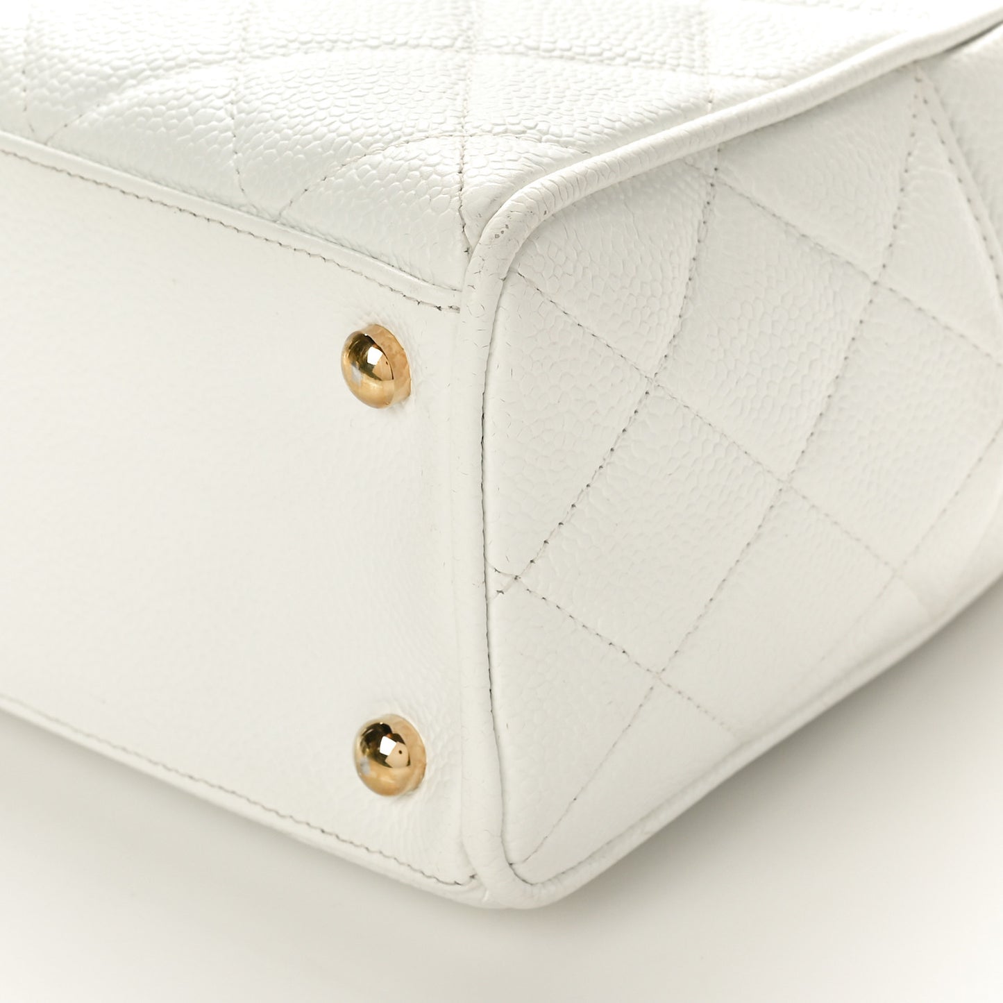 Caviar Quilted Small Bowler White