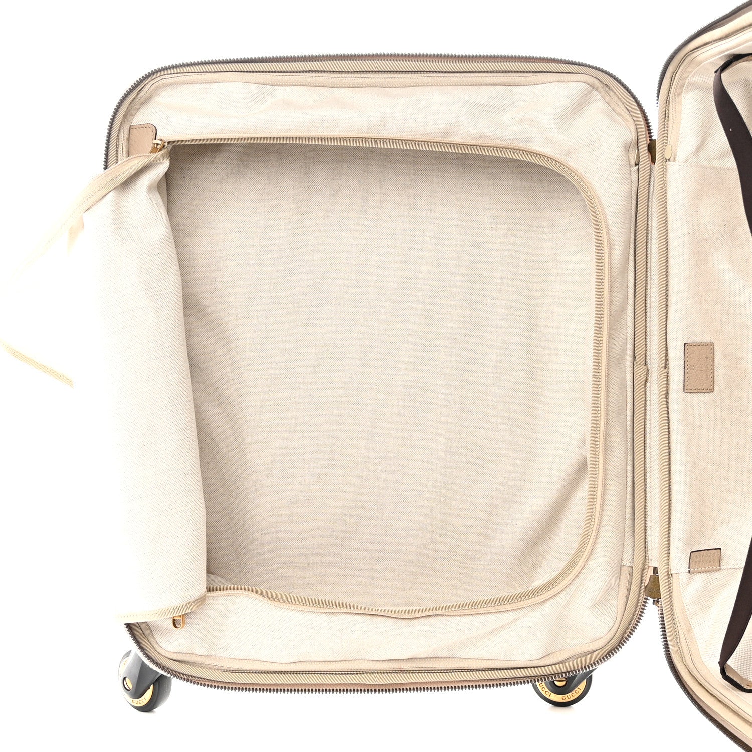 Gucci GG Supreme Monogram Textured Dollar Calfskin Web Small Savoy Cabin Trolley Beige Mystic White Oatmeal 4 of 10