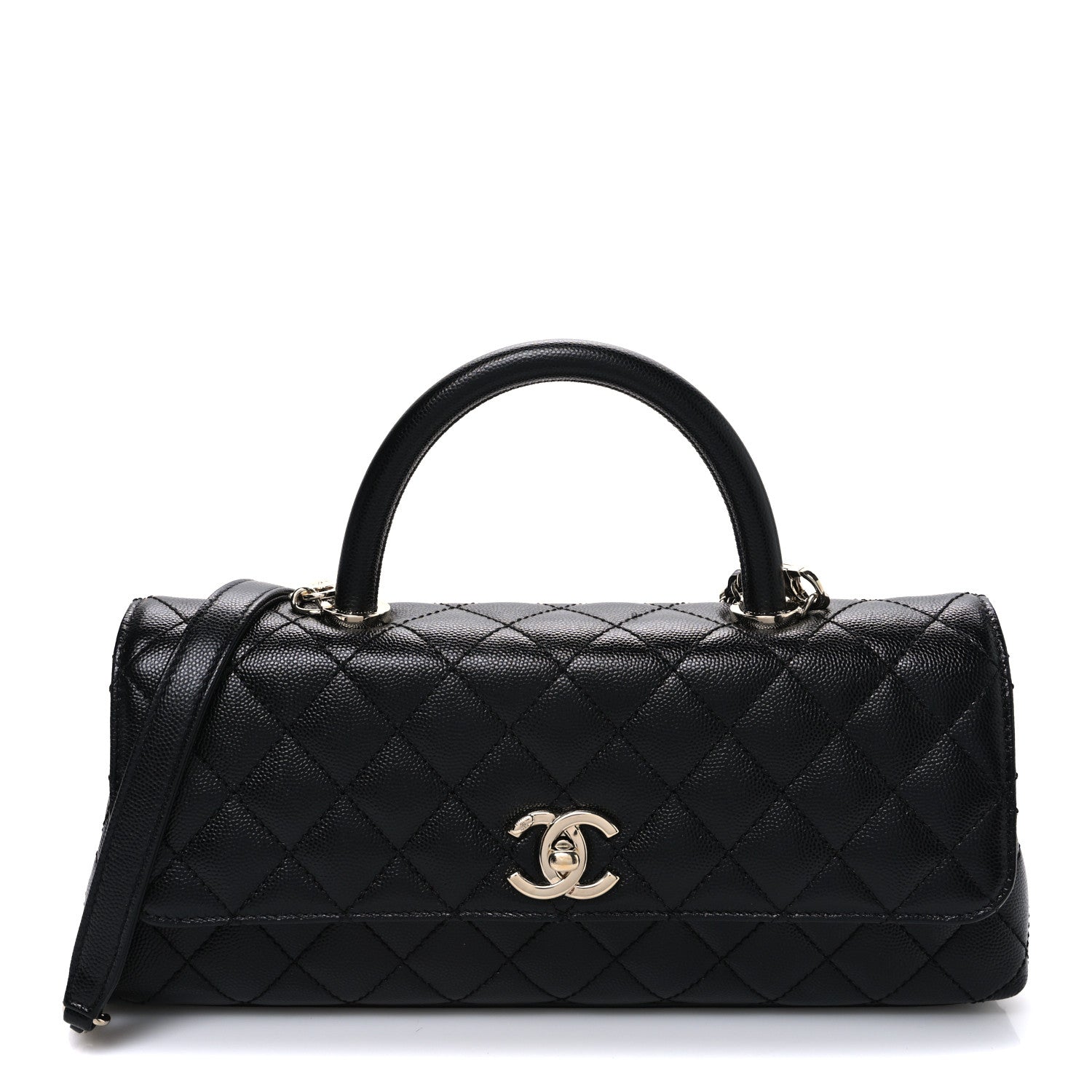 Chanel Caviar Quilted Maxi East West Coco Handle Flap Black