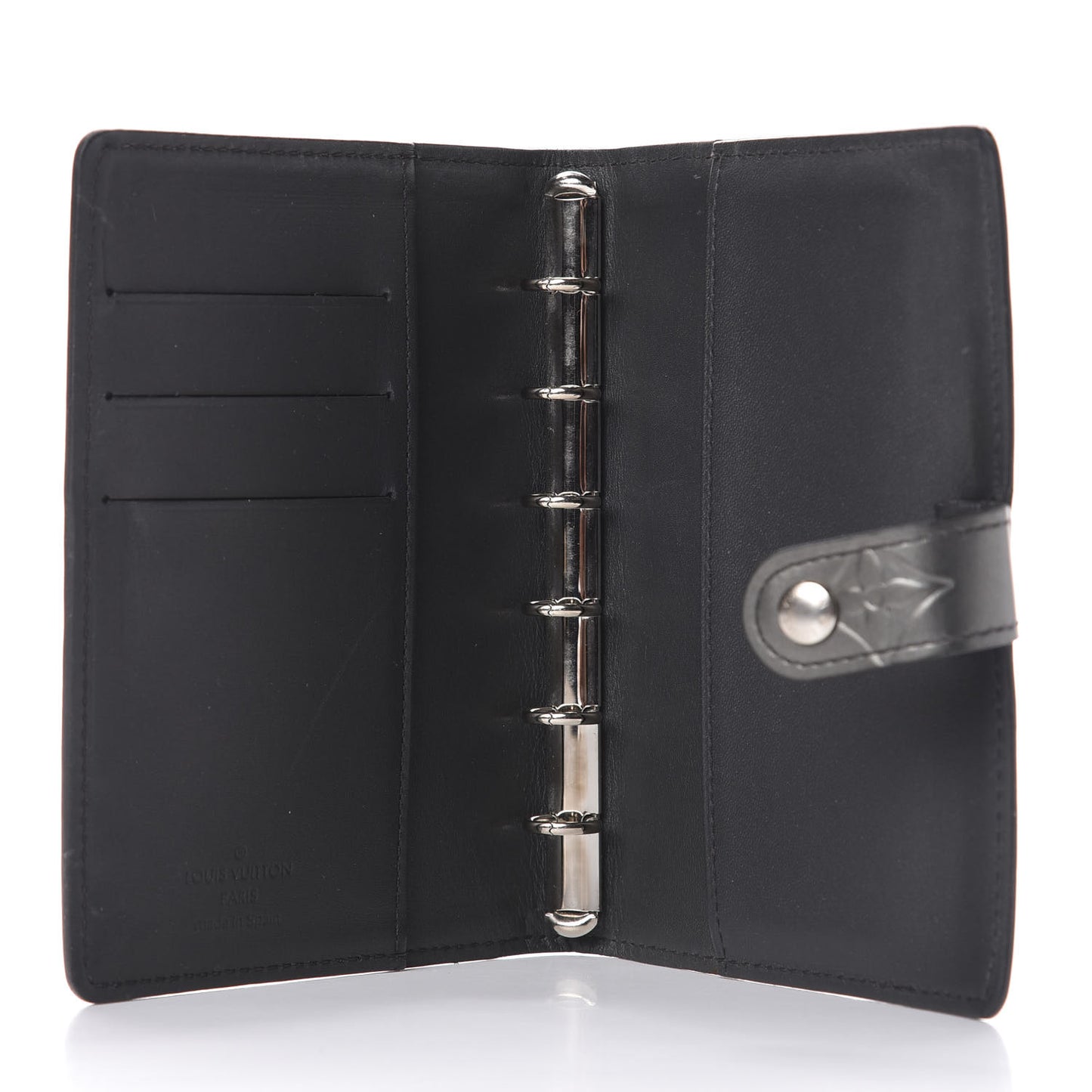 Mat Monogram Small Ring Agenda Cover Black