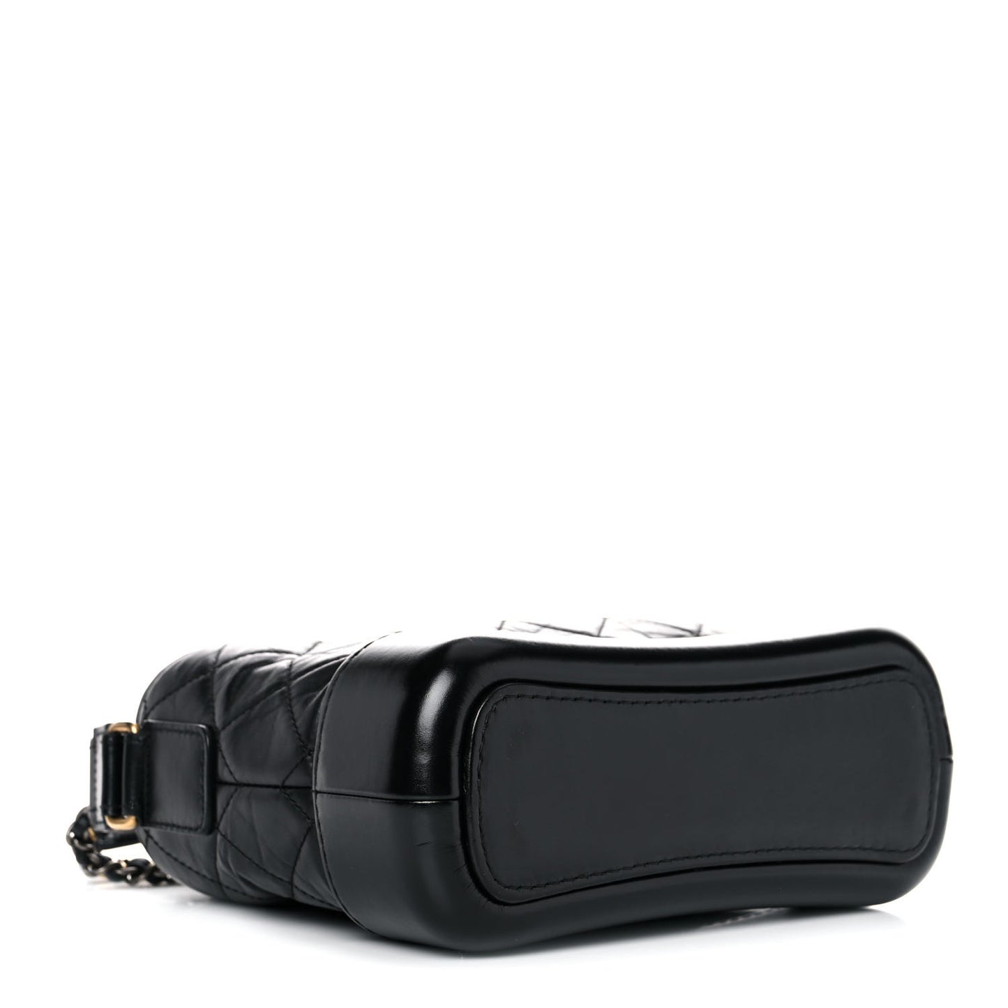 Aged Calfskin Quilted Small Gabrielle Hobo Black