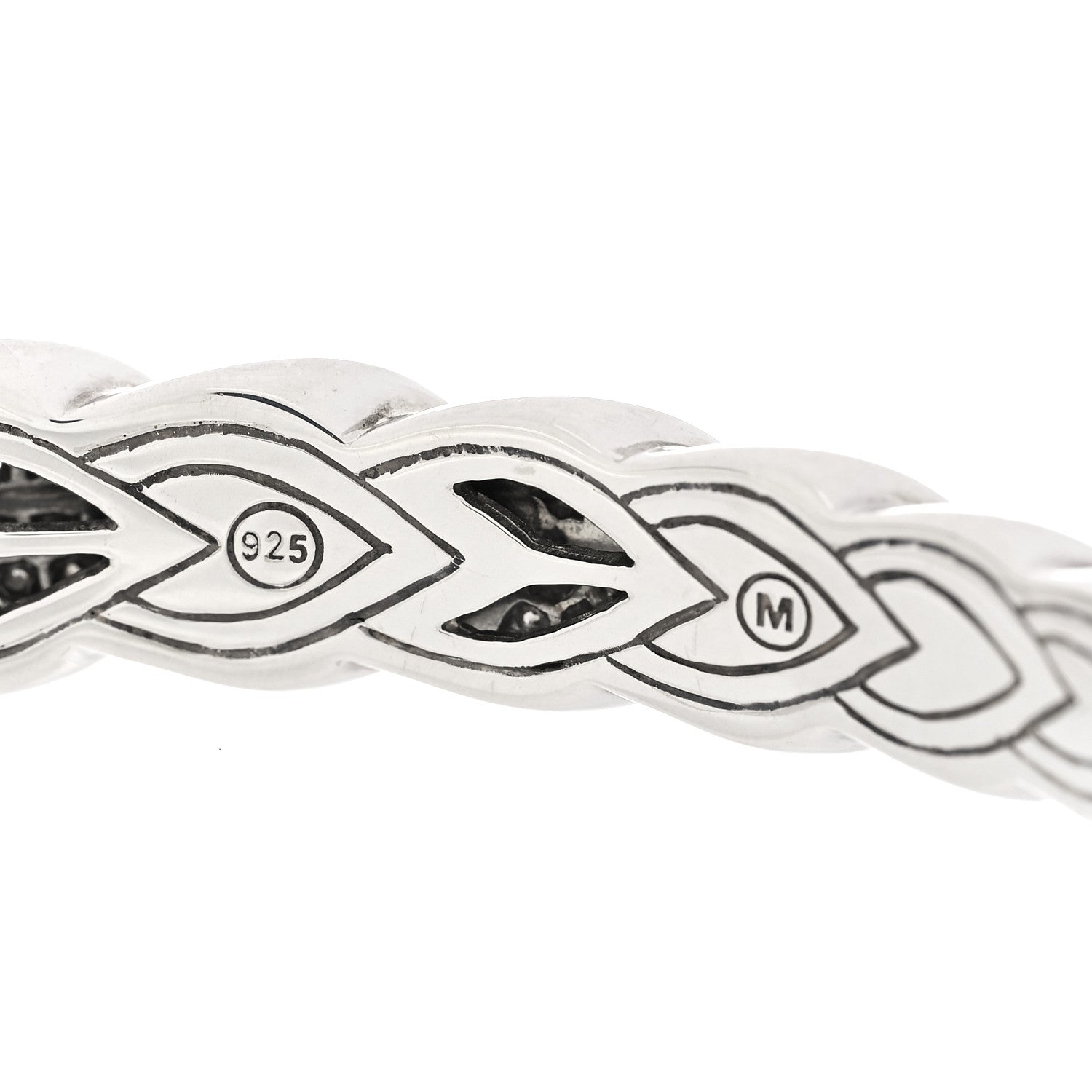 John Hardy Sterling Silver Diamond Legends Naga Slim Cuff Bracelet M 4 of 4