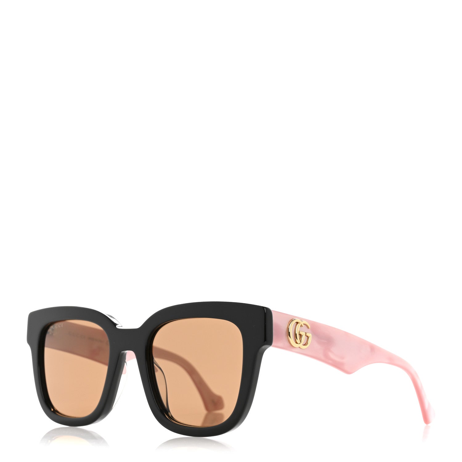 Gucci Sunglasses with Black Frame and Pink Lens GUCCI GG0153S 001 Black Frame Cat Eye Sunglasses Pink  main image 2