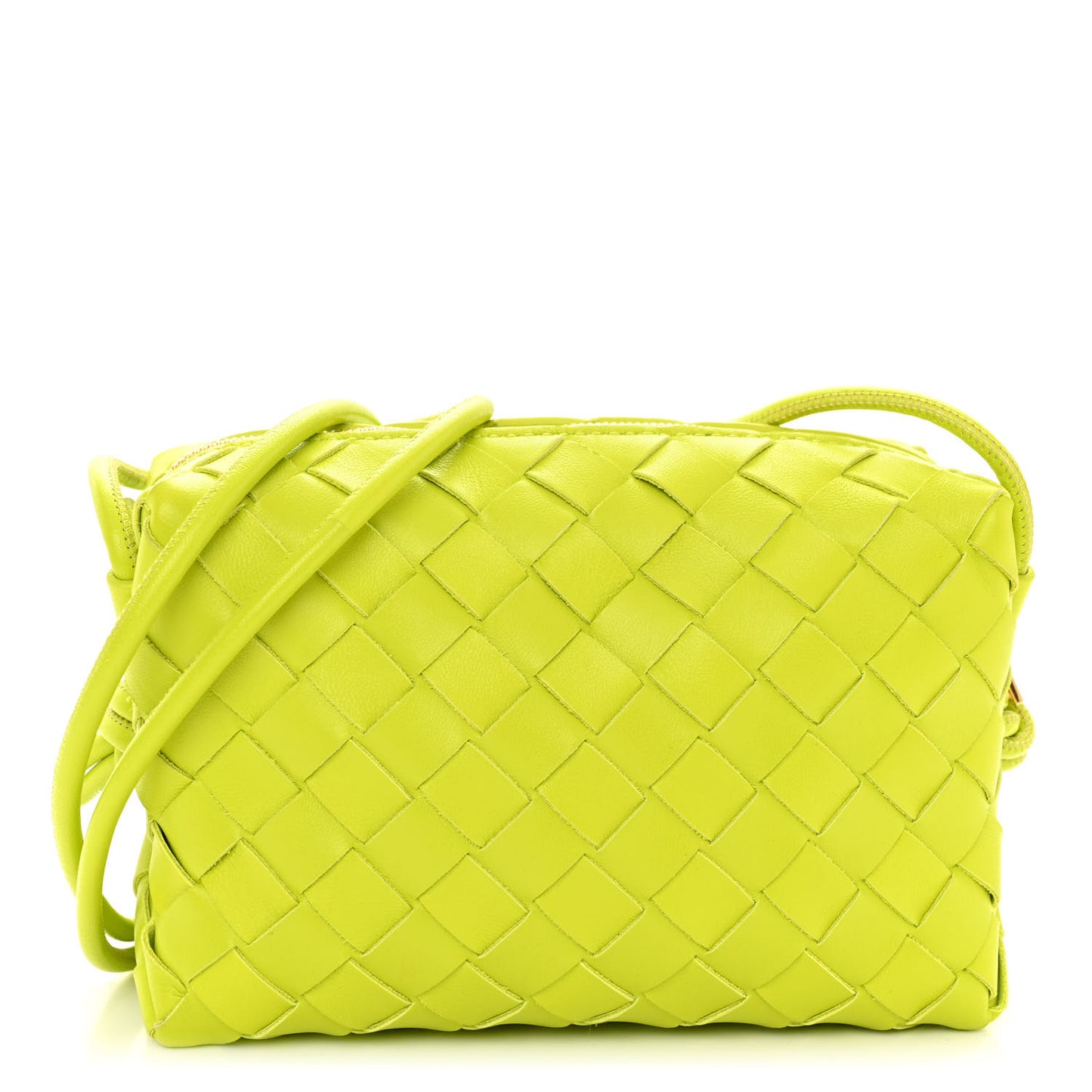 Nappa Intrecciato Mini Loop Camera Bag Acid Kiwi