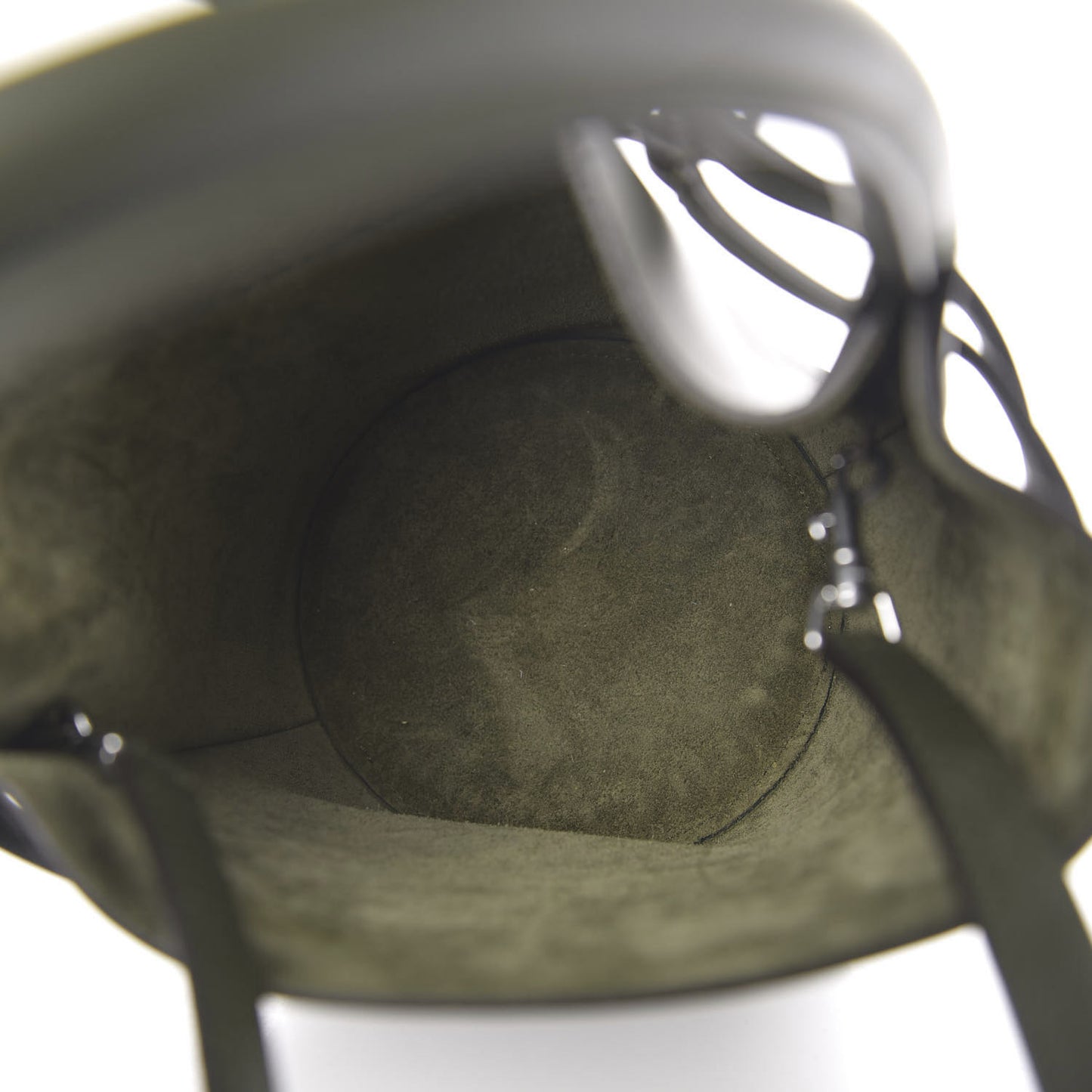 Smooth Calfskin Nano Big Bag Bucket Army Green