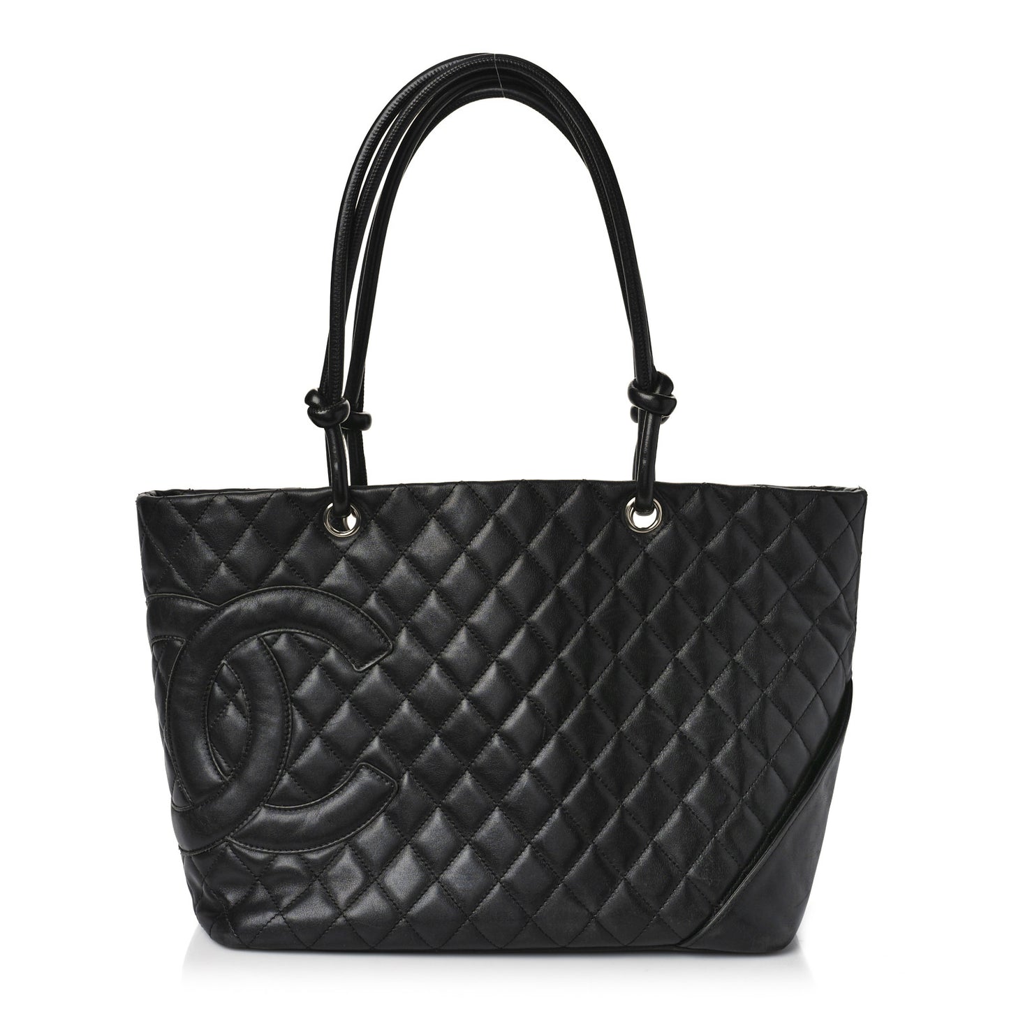 Calfskin Quilted Large Cambon Tote Black
