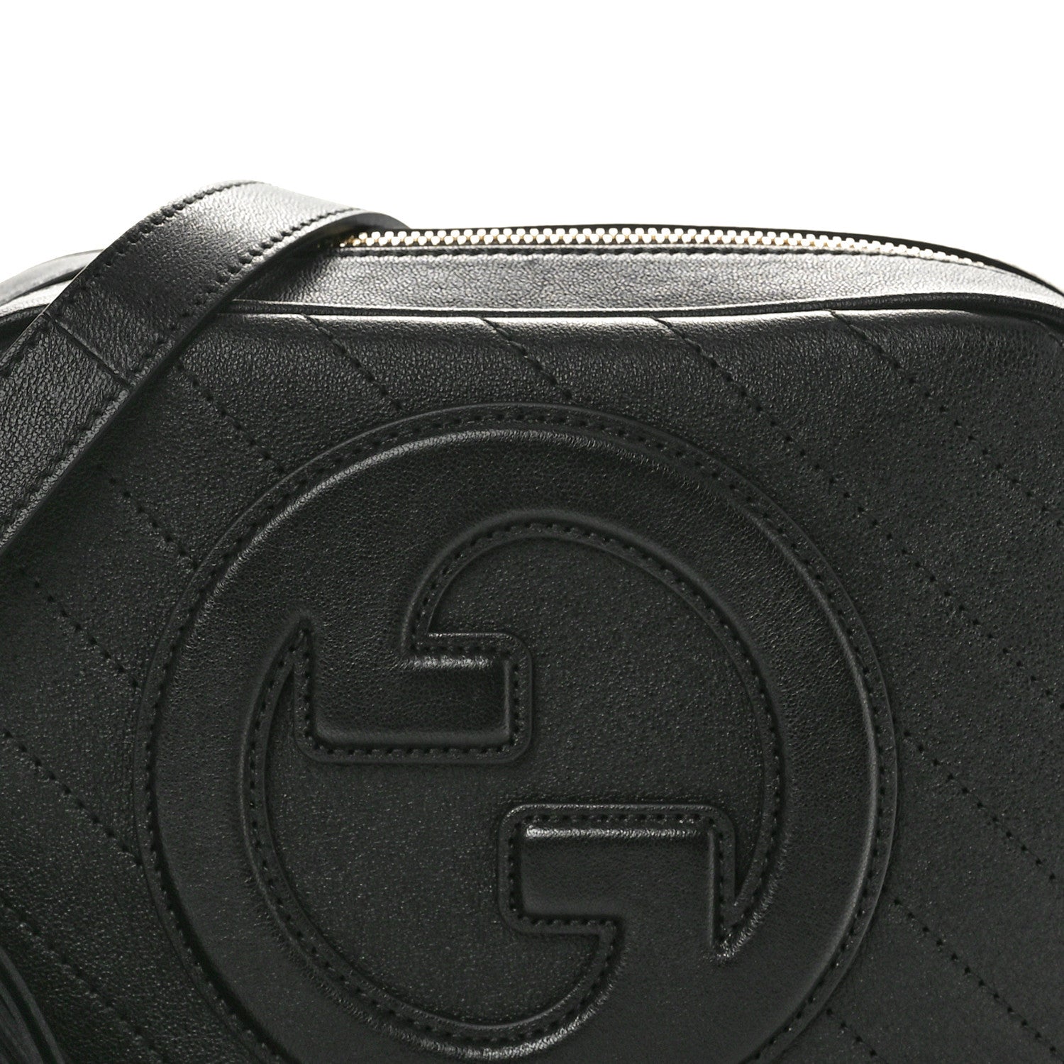 Gucci Sakai Be Green Calfskin Diagonal Stitched Small Blondie Shoulder Bag Black 8 of 10