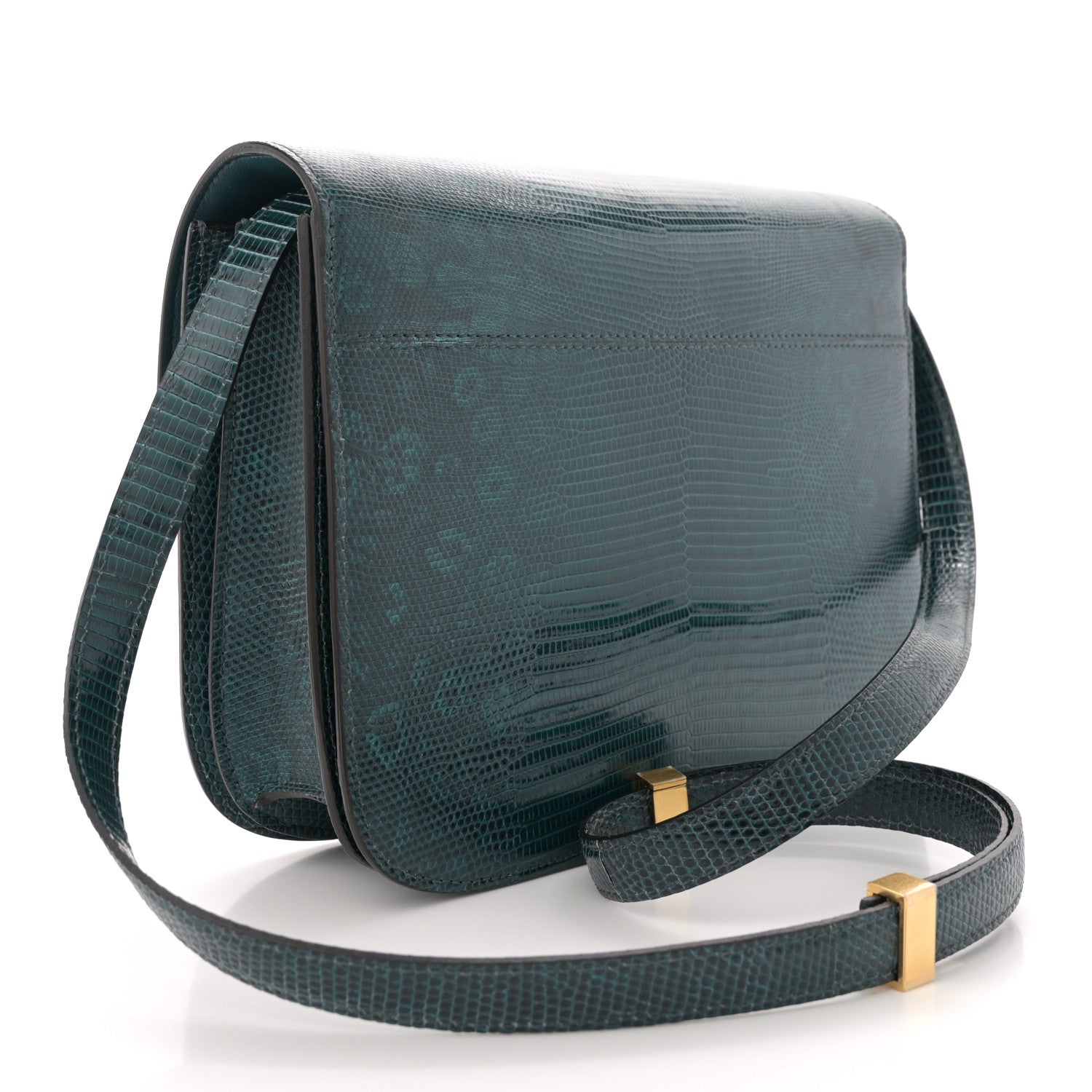Celine Lizard Medium Classic Box Flap Bag Dark Green 3 of 12