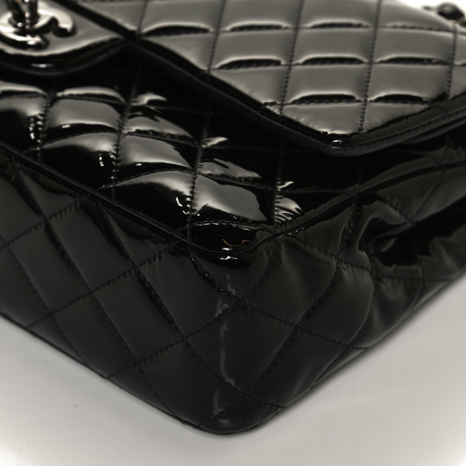 Chanel Patent Quilted Medium Double Flap Black 13 of 15