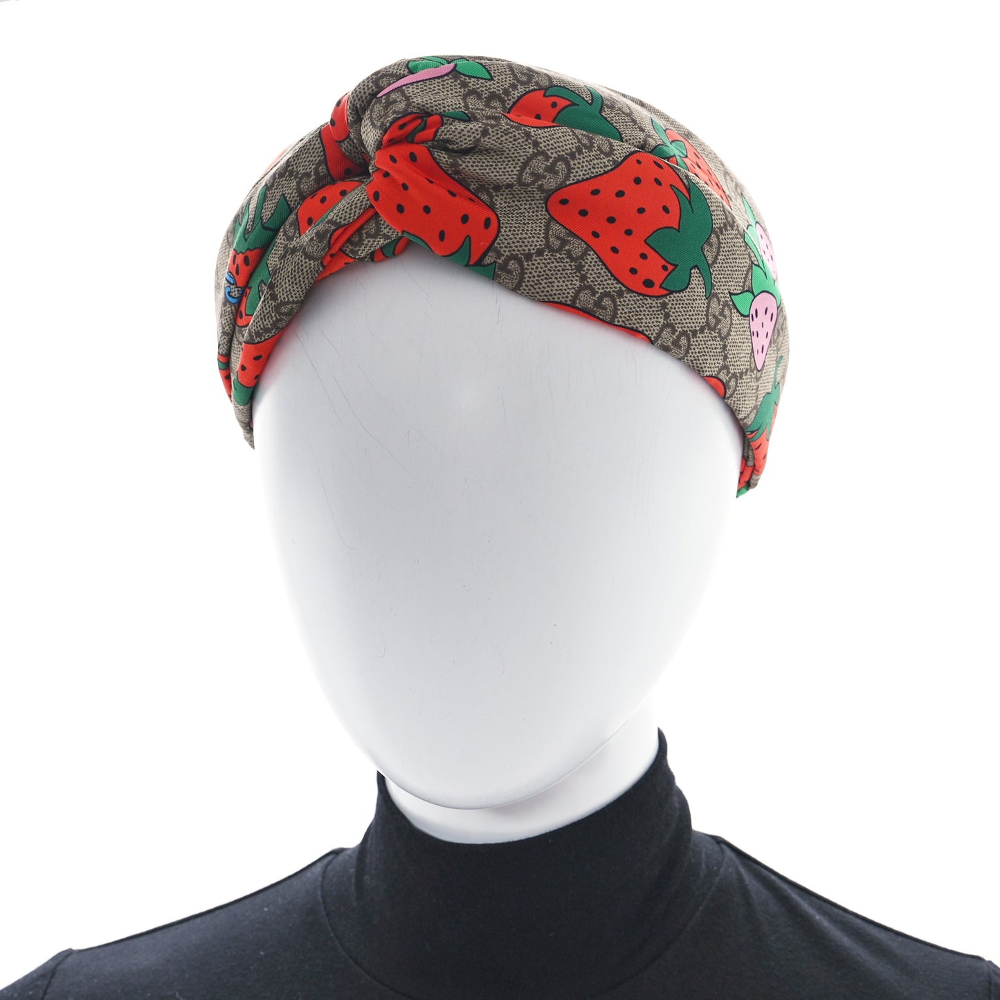 Silk Monogram Strawberry Print Headband M