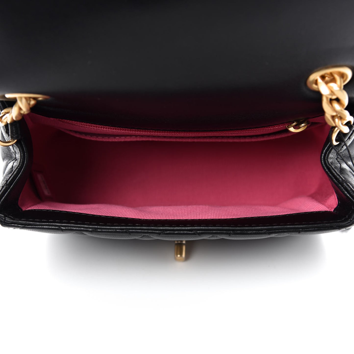 Lambskin Resin Quilted Mini Pearl Samba Square Flap Black