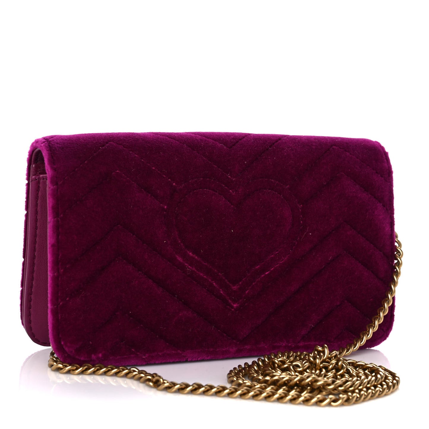 Velvet Matelasse GG Marmont Mini Bag Fuchsia Violet Cyclamen
