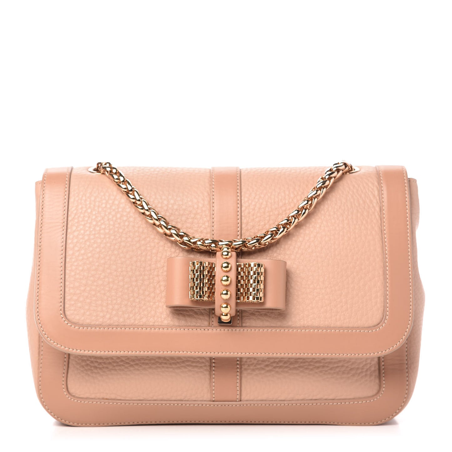 Soft Calfskin Small Sweety Charity Shoulder Bag Nude
