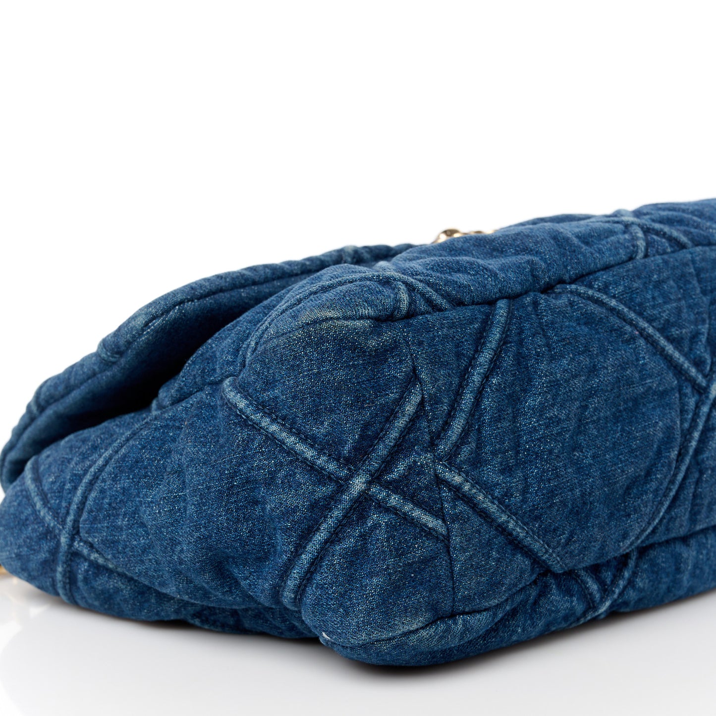 Denim Quilted Large Chanel 19 Flap Blue