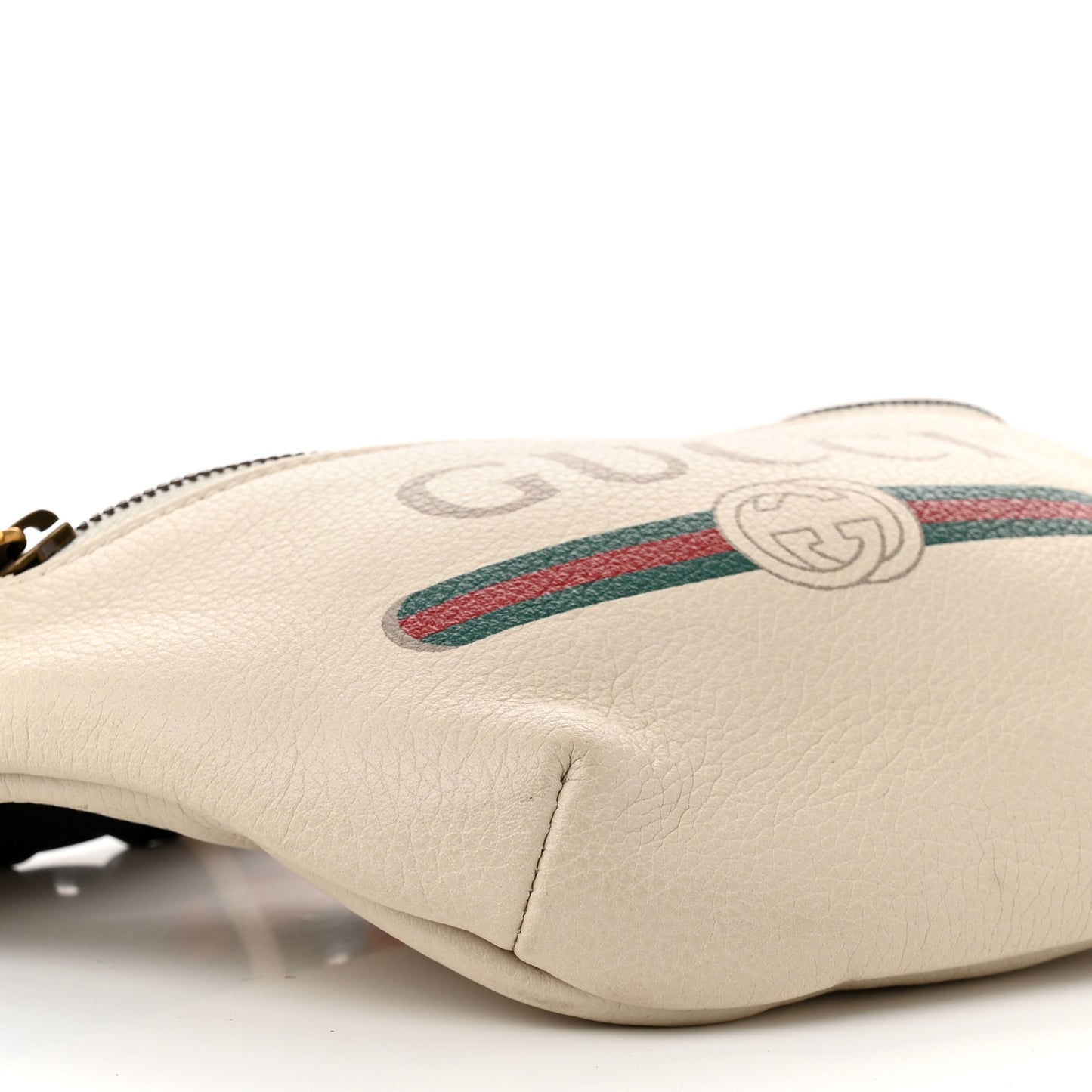 Grained Calfskin Small Logo Belt Bag White