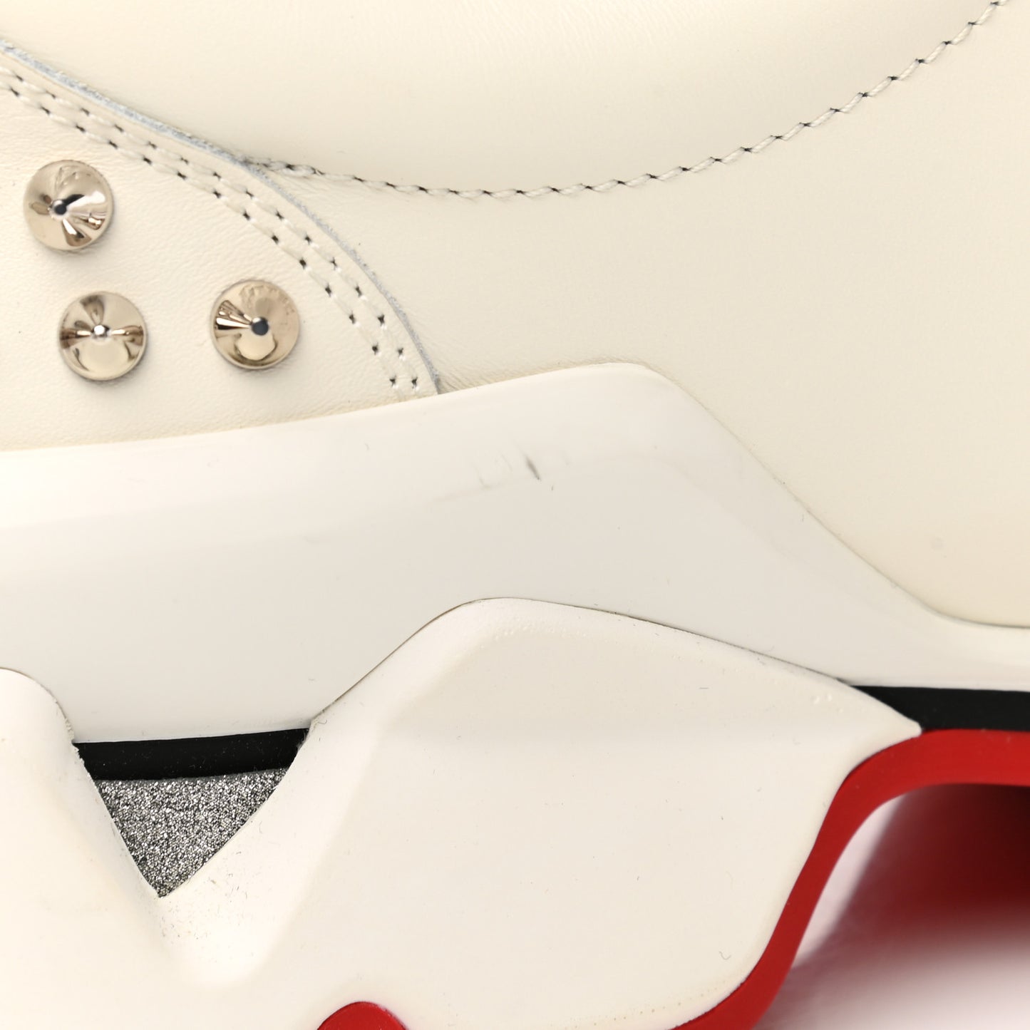 Calfskin Spike VRS 2018 Sneakers 37.5 Snow Silver