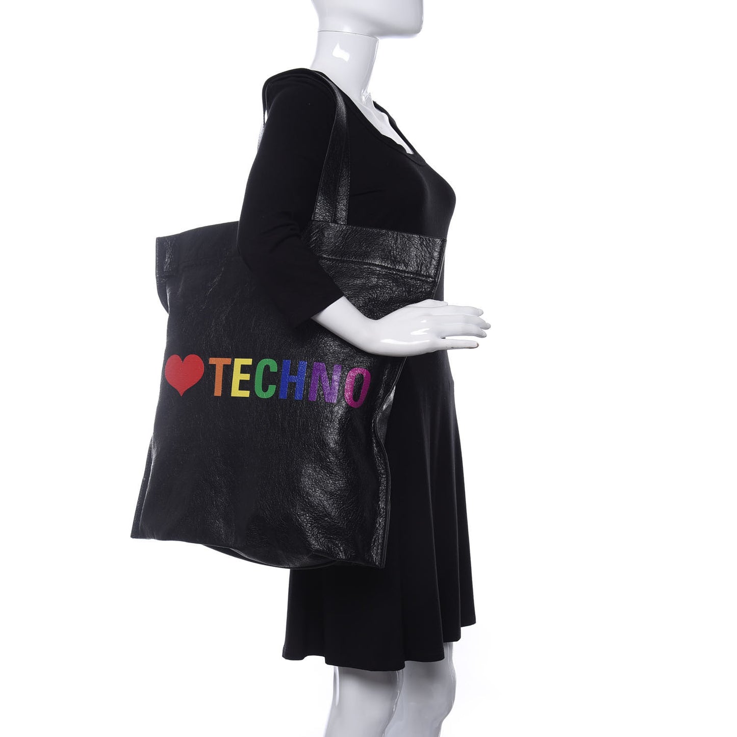 Agneau I Love Techno Supermarket Shopper L Black Multicolor