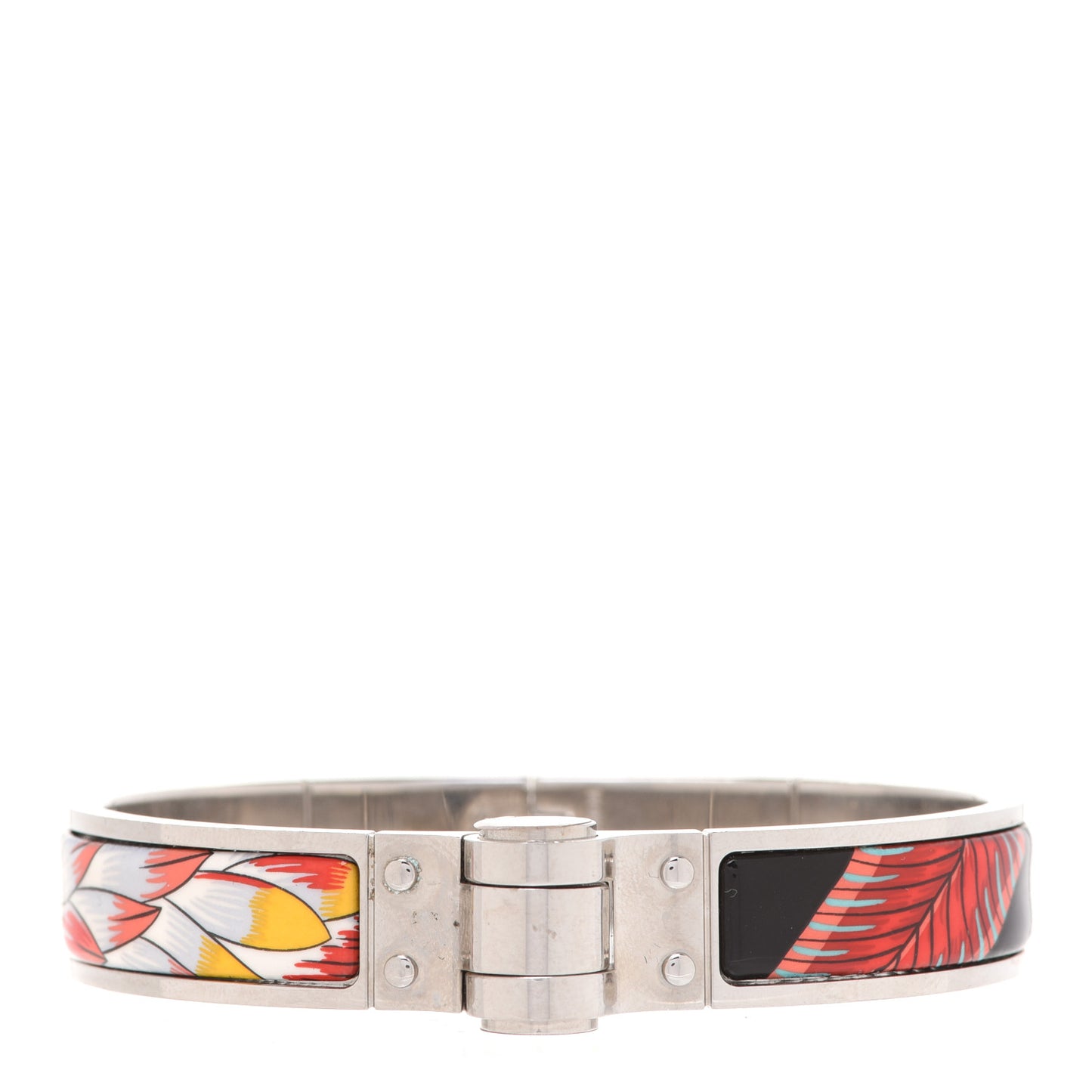 Enamel Printed Narrow Charniere Savana Dance Hinged Bracelet S Futurisme