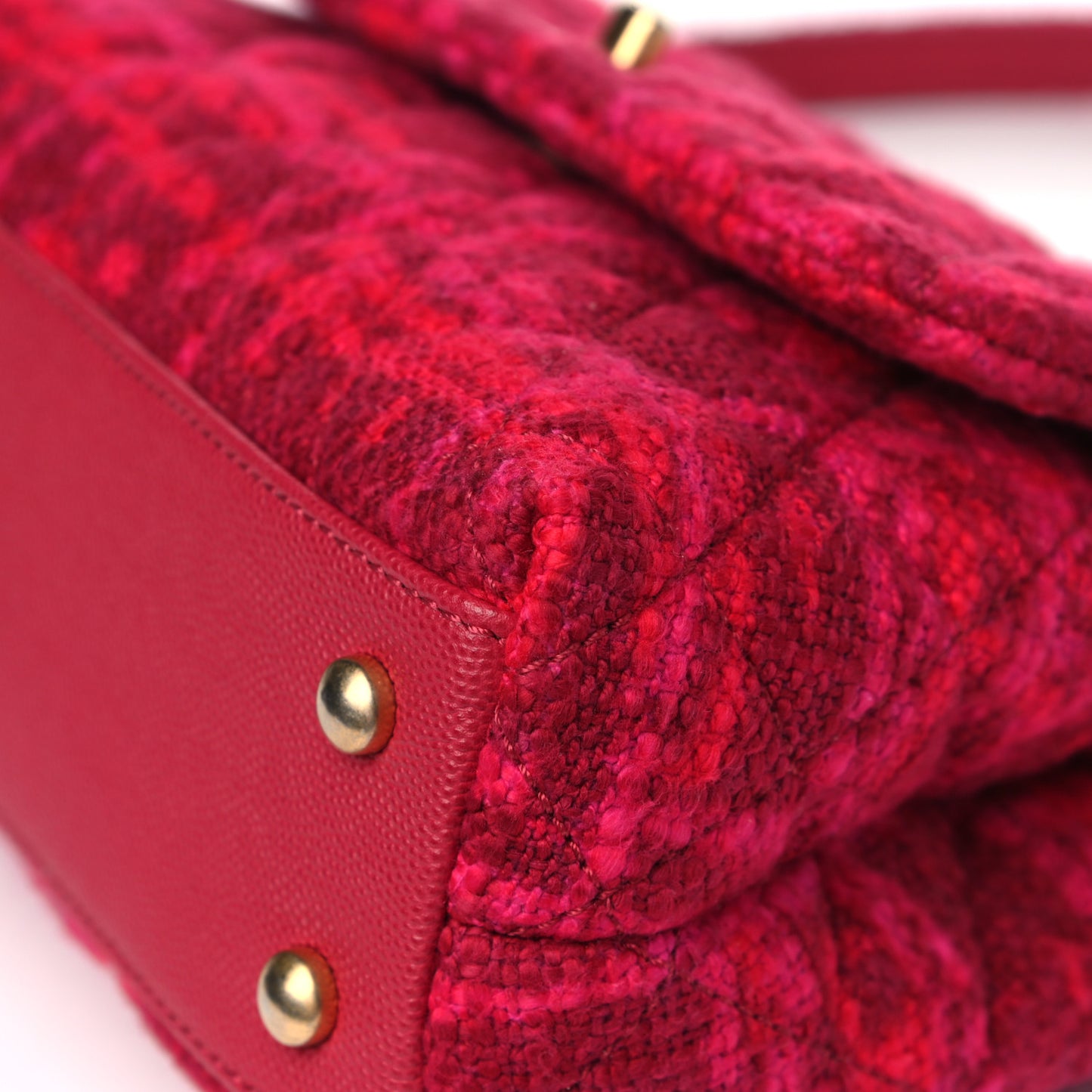 Tweed Mini Coco Handle Flap Fuchsia