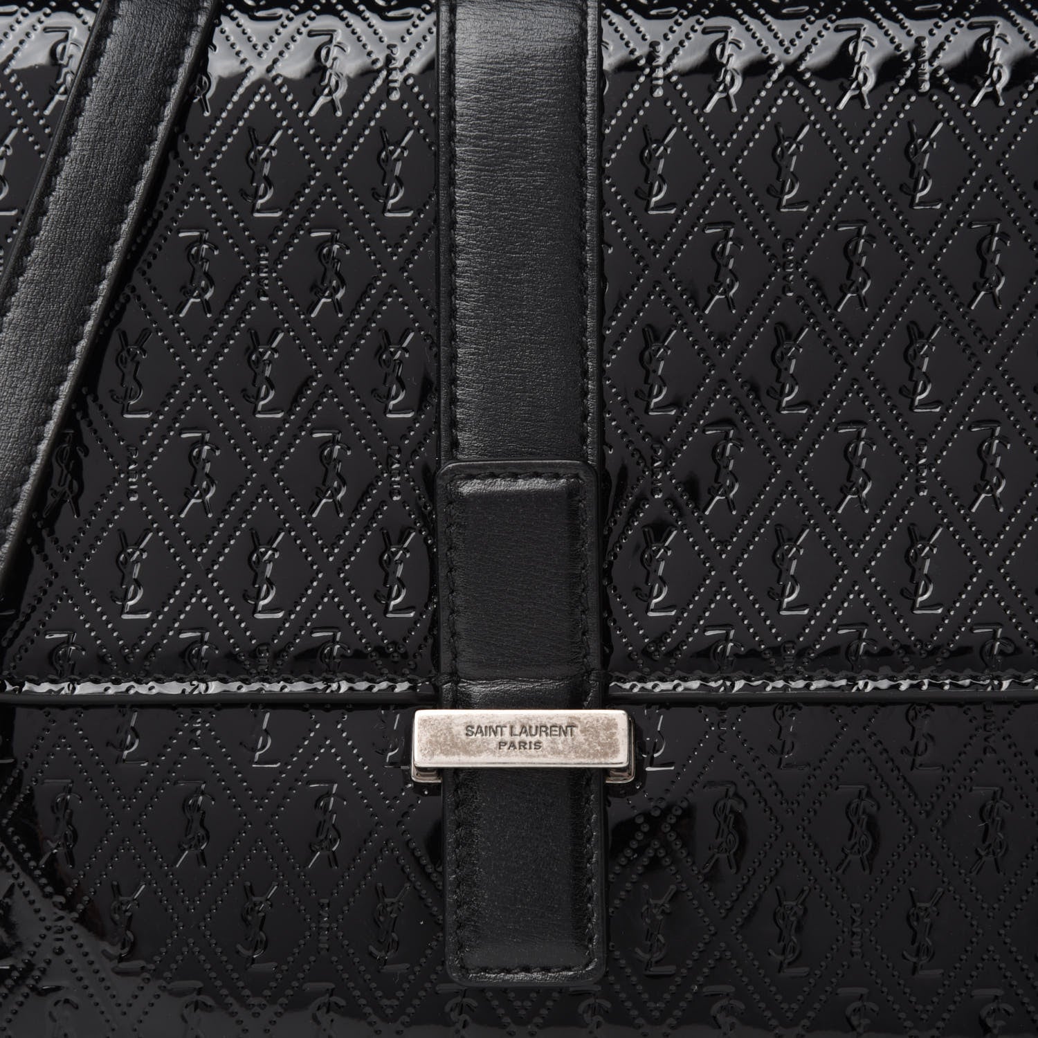 Saint Laurent Patent Embossed Small Le Monogramme Satchel Black 11 of 12