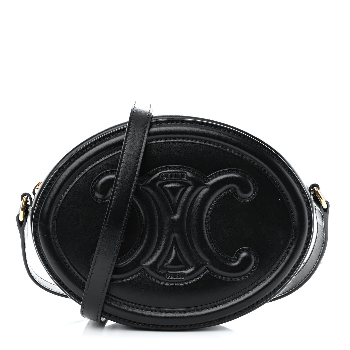 Smooth Calfskin Cuir Triomphe Oval Bag Black