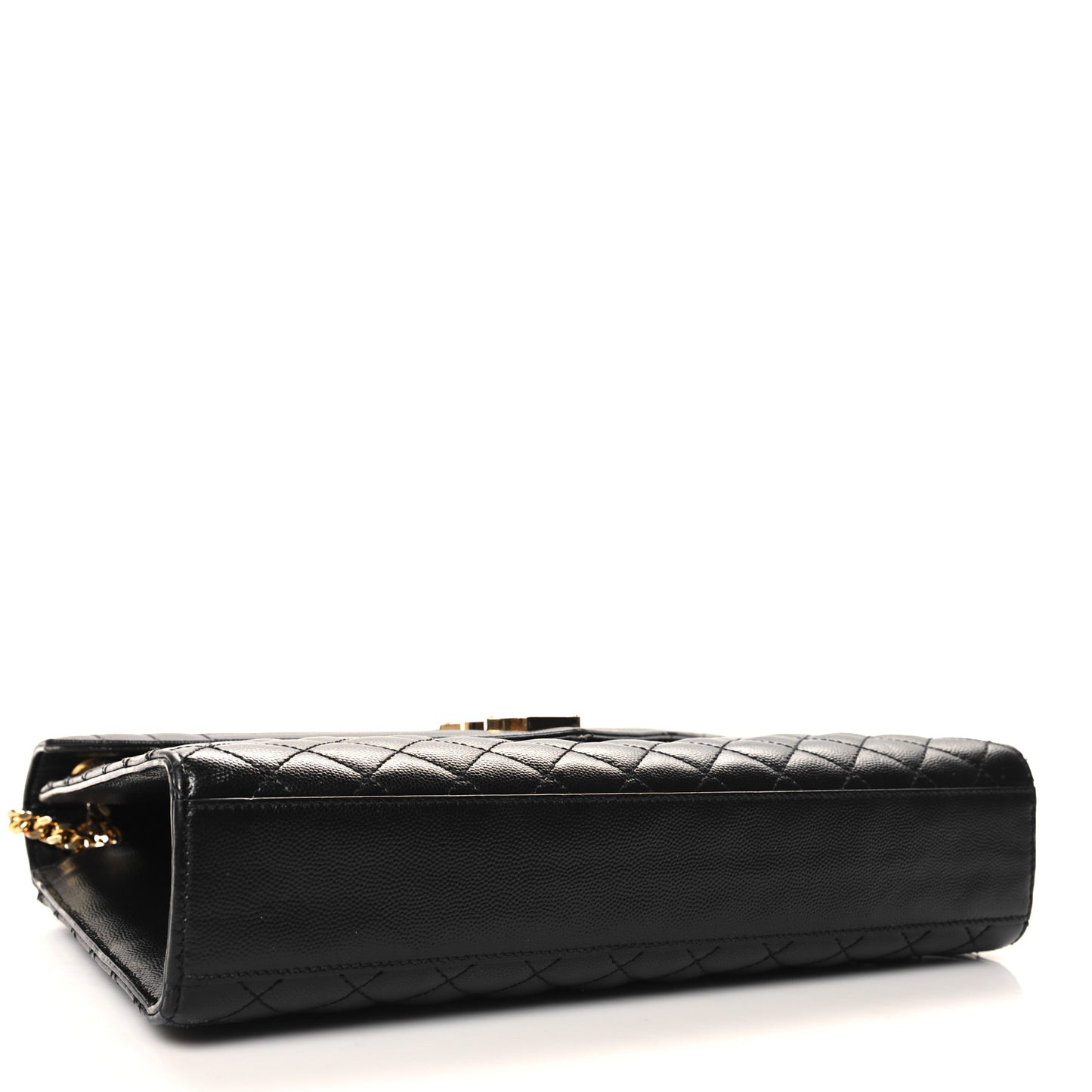 Grain De Poudre Textured Mixed Matelasse Large Triquilt Monogram Satchel Black