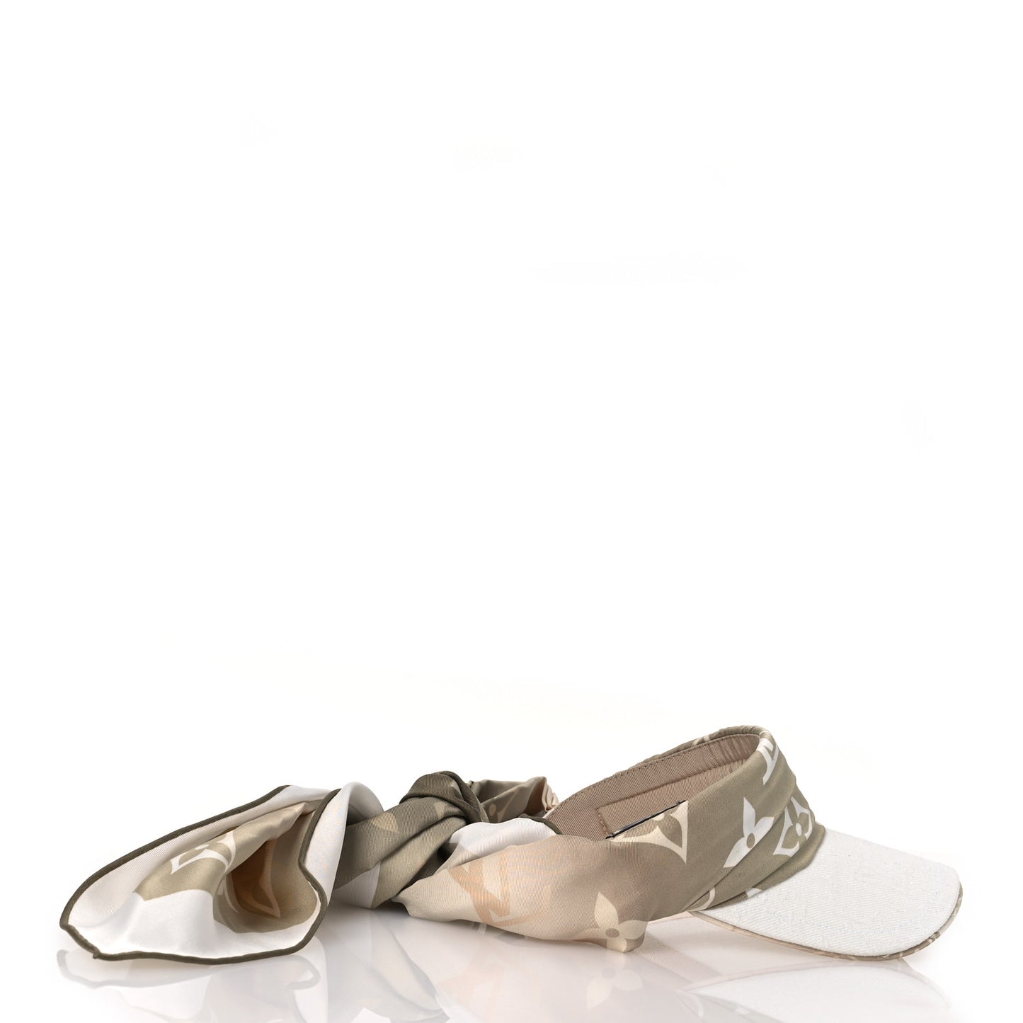 Cotton Sun And Silk Visor White Beige