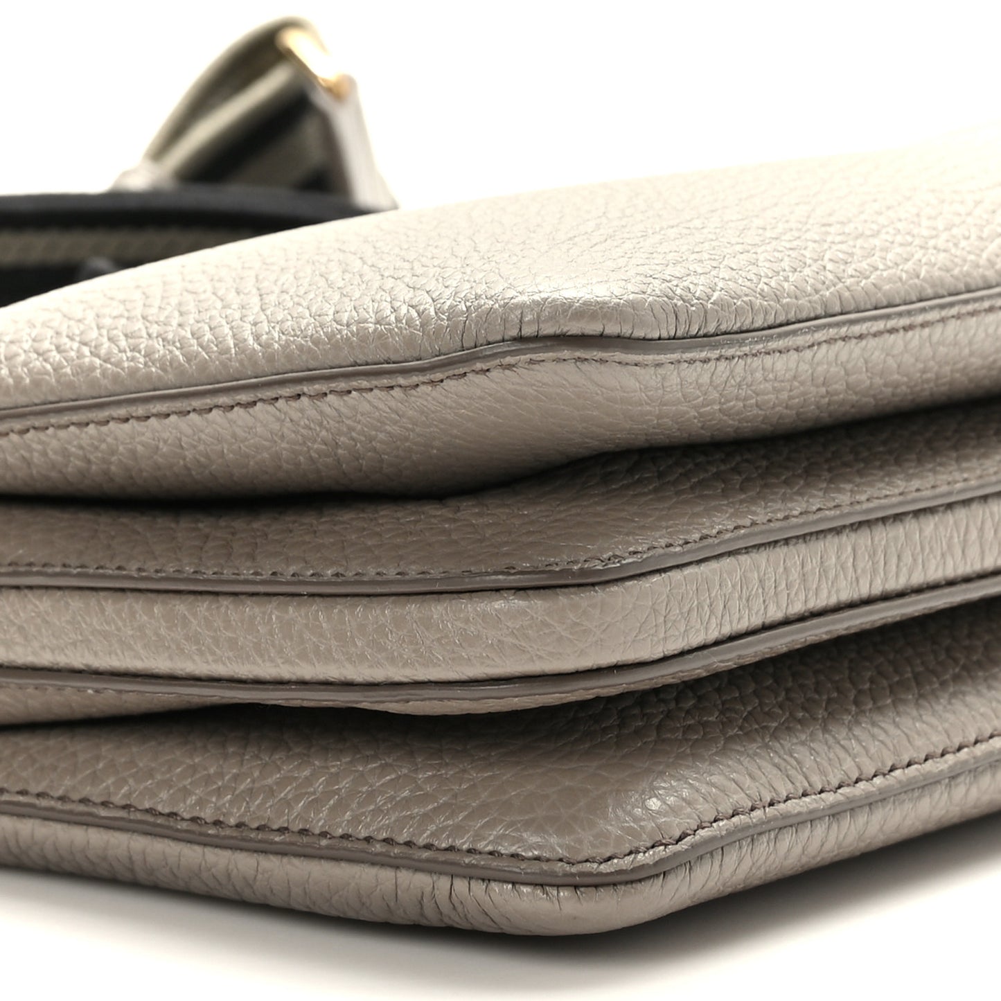Vitello Daino Soft Mini Zippered Shoulder Bag Argilla