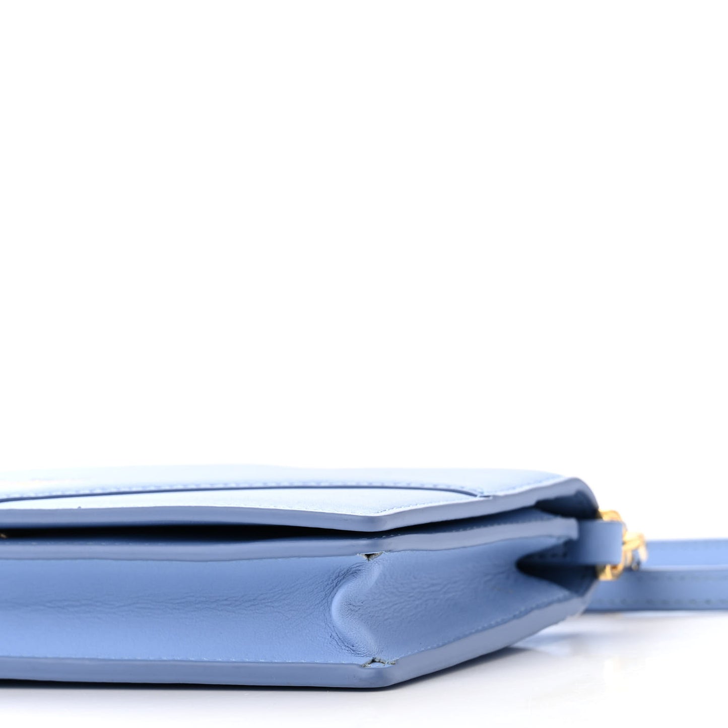 Calfskin Large Diamond Wallet On Chain Blue