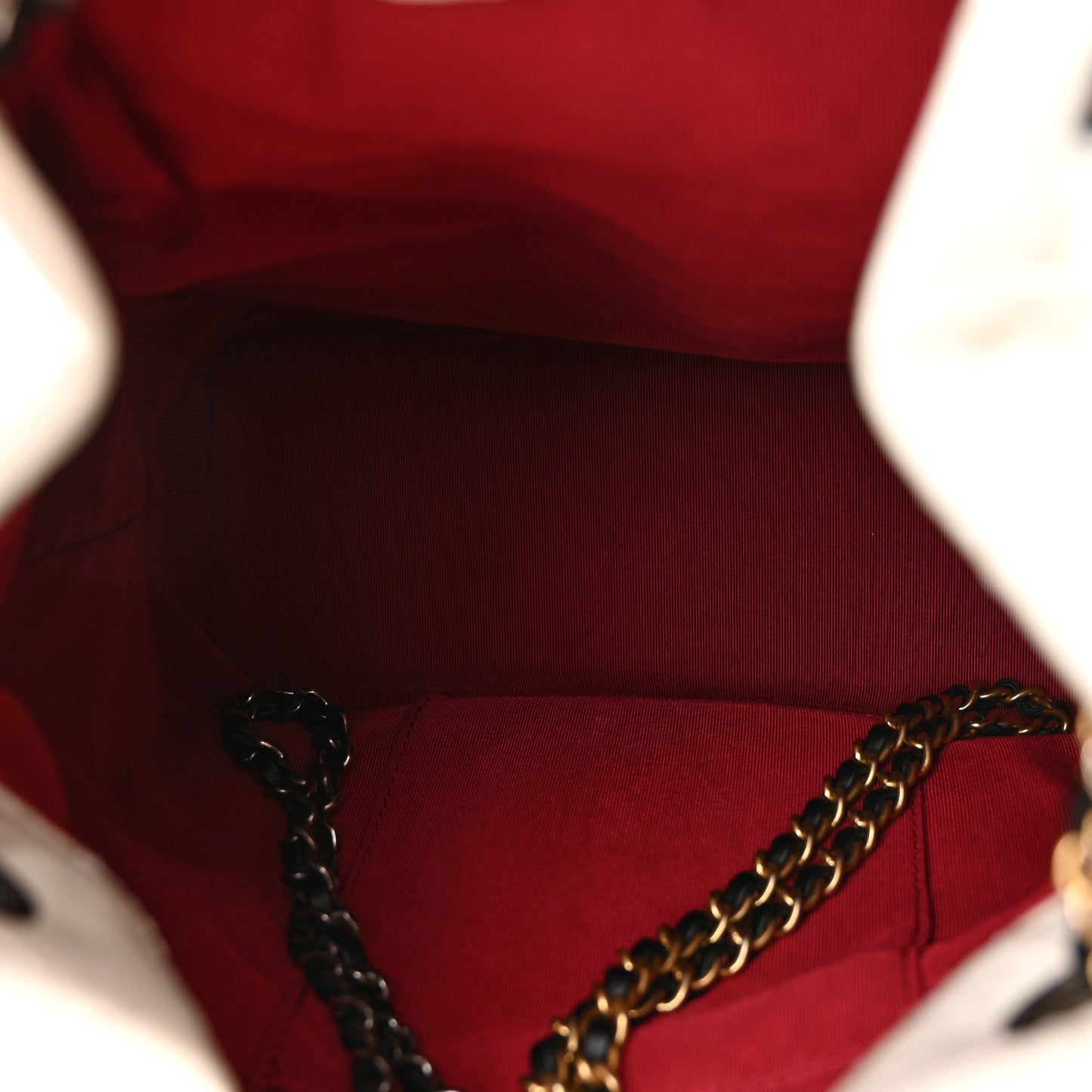 Aged Calfskin Quilted Gabrielle Backpack Black White