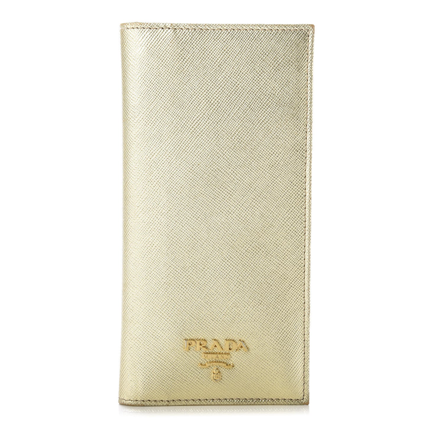 Metallic Saffiano Metal Checkbook Cover Platino