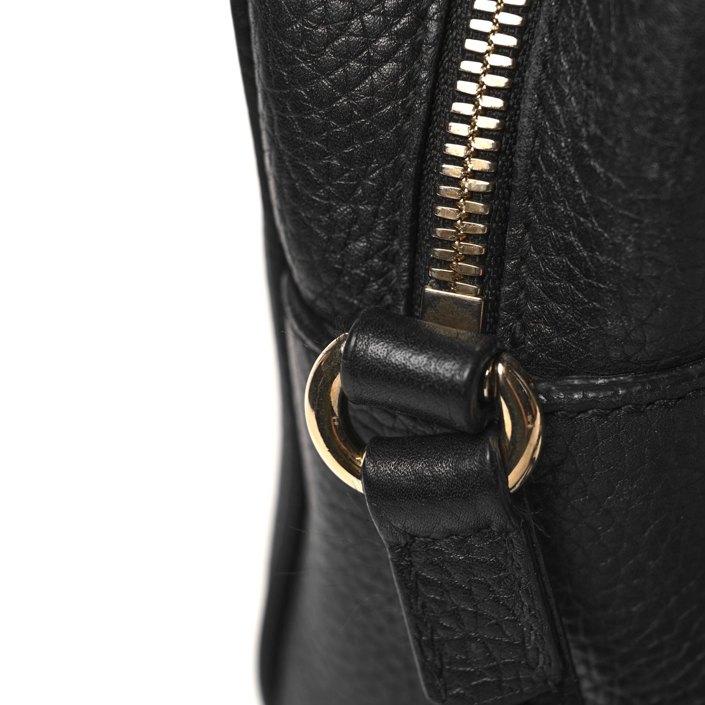 Pebbled Calfskin Small Soho Disco Bag Black