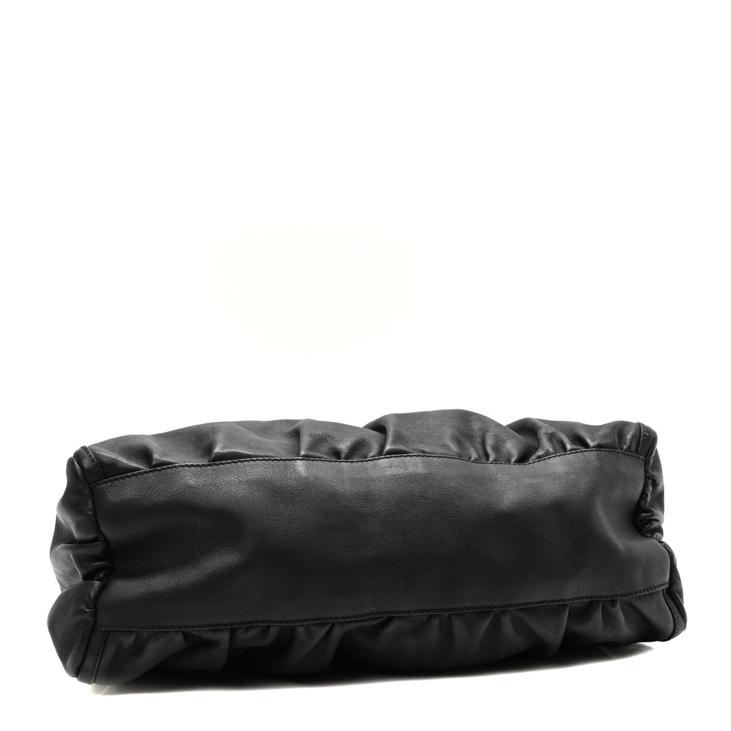 Calfskin Large D Gold Ring Hobo Black