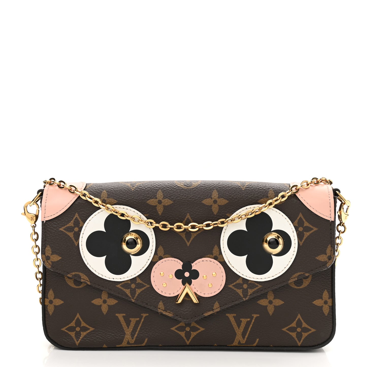 Monogram Valentine Dog Pochette Felicie Chain Wallet