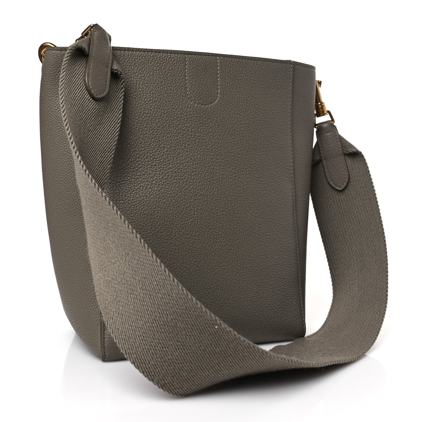 Soft Grained Calfskin Small Sangle Bucket Bag Taupe