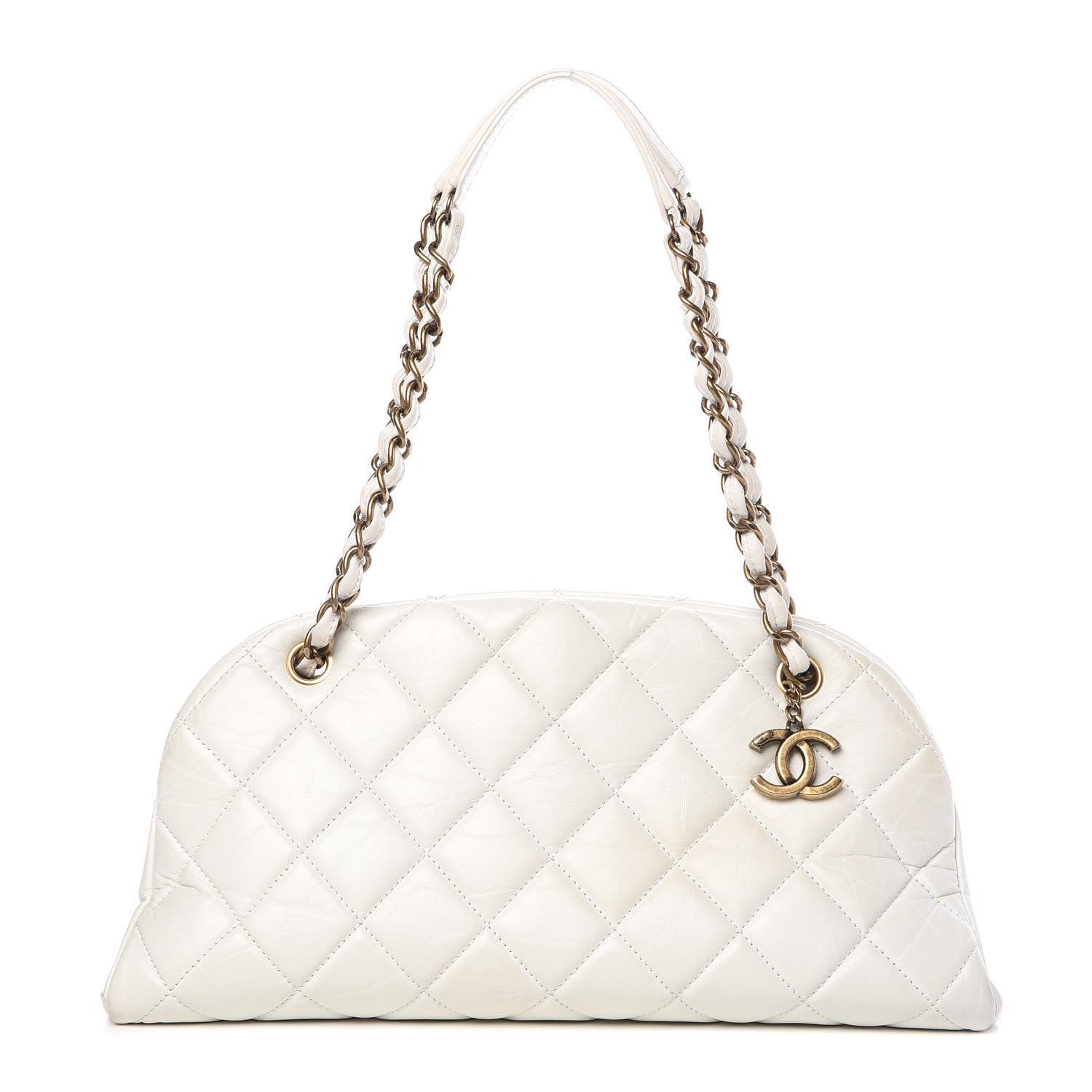 Chanel Aged Calfskin Quilted Medium Just Mademoiselle Bowling Bag